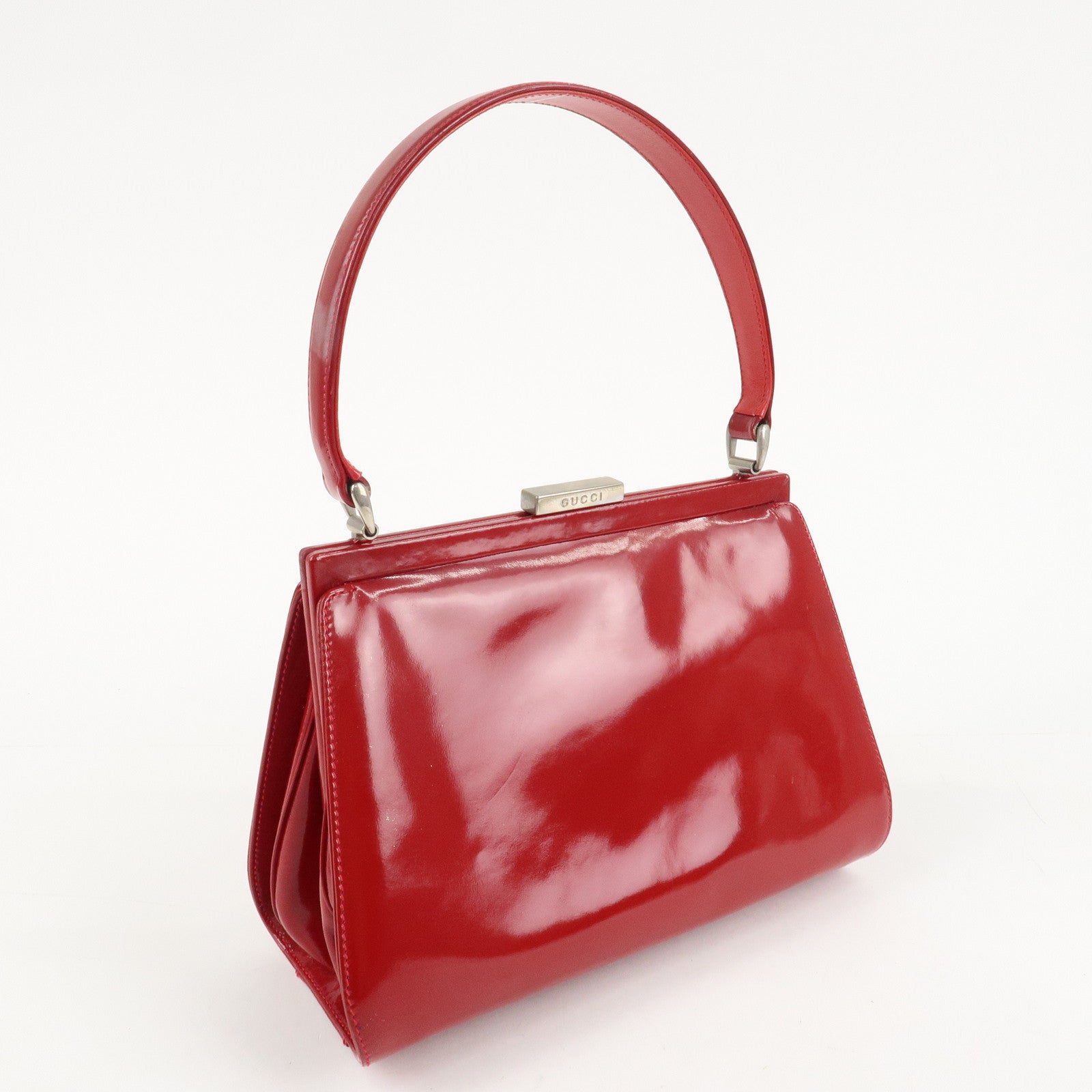 GUCCI Patent Leather Shoulder Bag Hand Bag Red 000 781 0301 Used