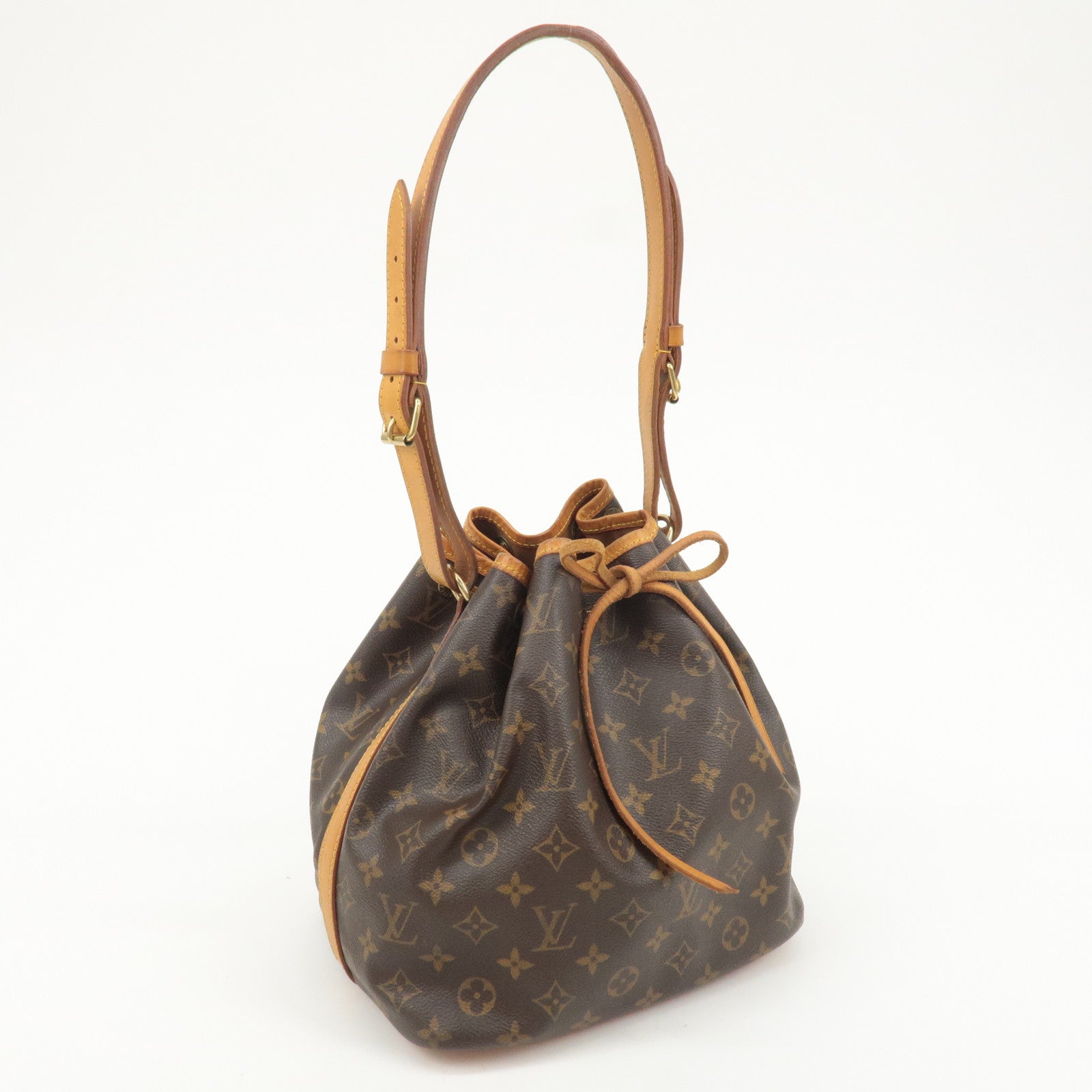 Louis Vuitton Monogram Petit Noe Shoulder Bag Brown M42226