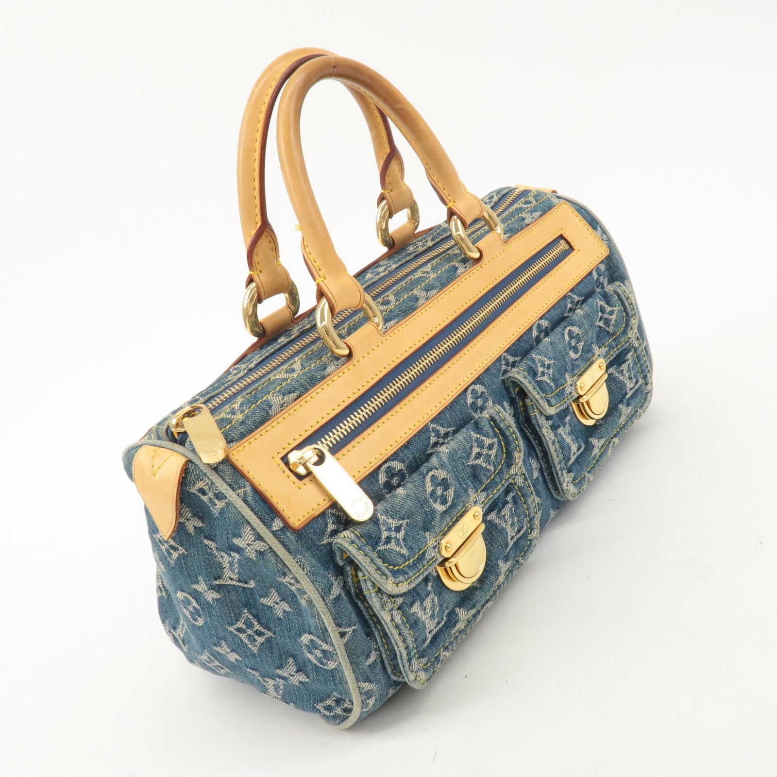 Louis Vuitton Monogram Denim Neo Speedy Boston Bag Blue M95019