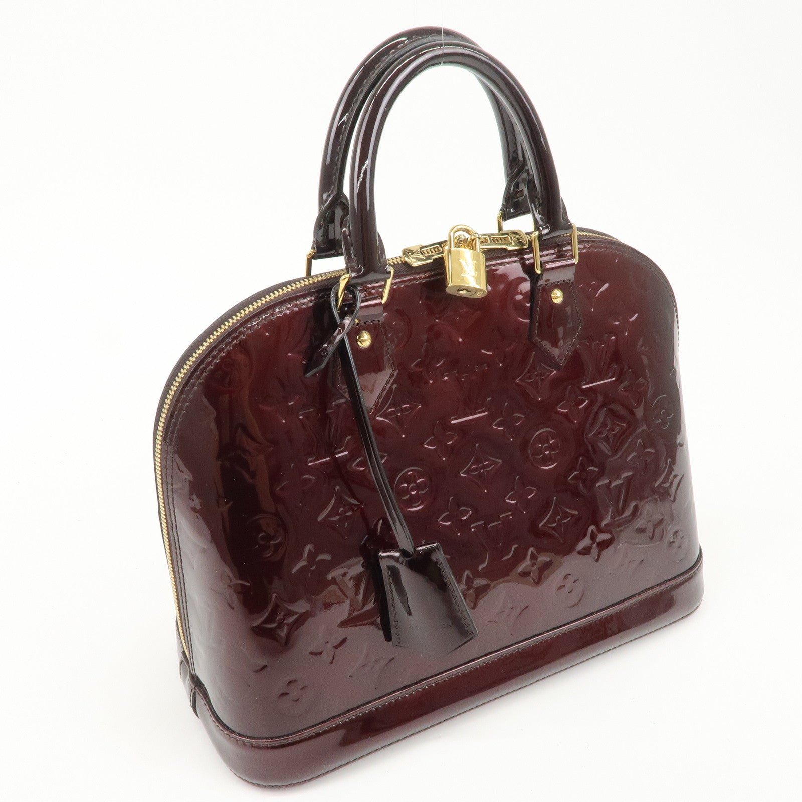 Louis Vuitton Monogram Vernis Alma PM Hand Bag Amarante M91611