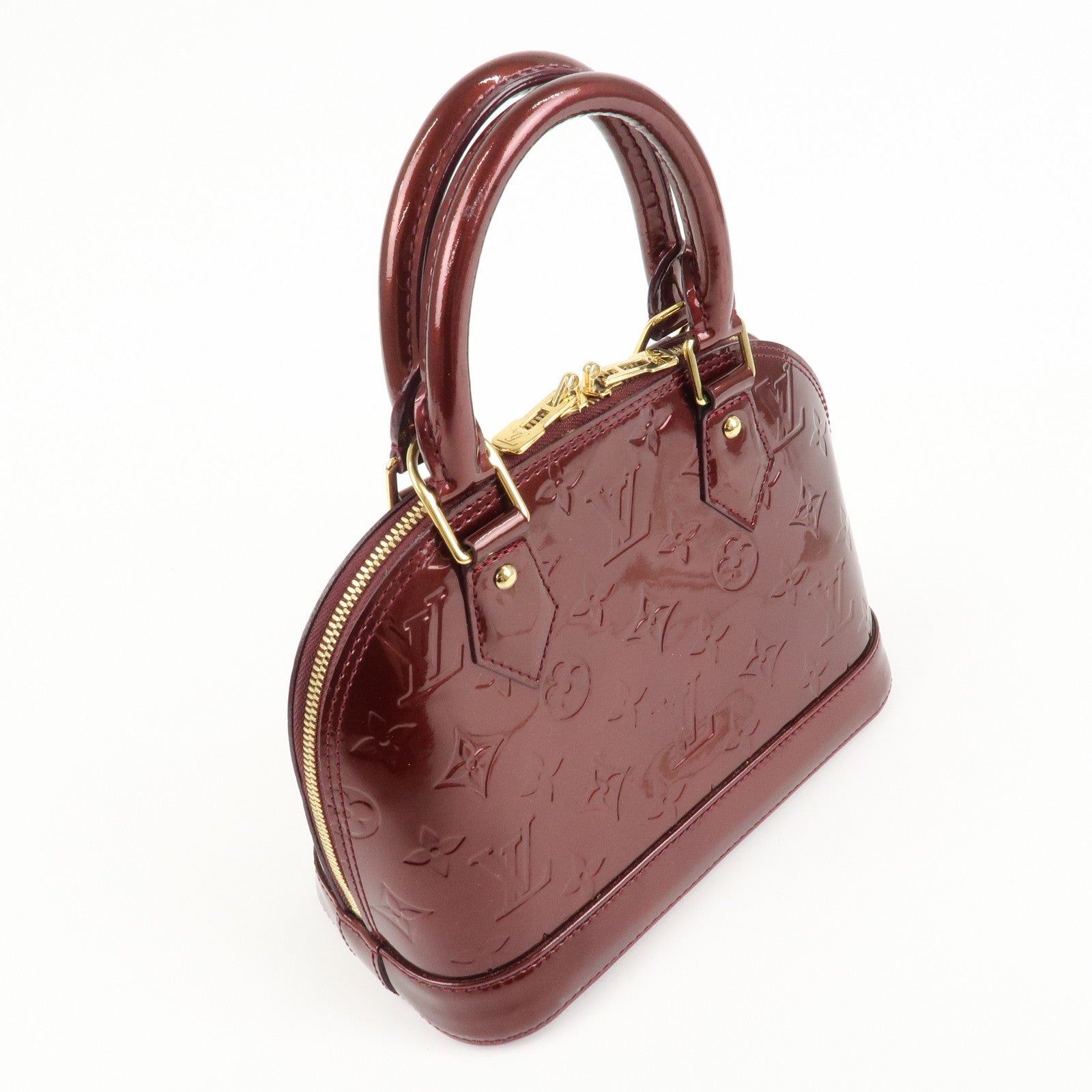 Louis Vuitton Monogram Vernis Alma BB Hand Bag Griotte M90231