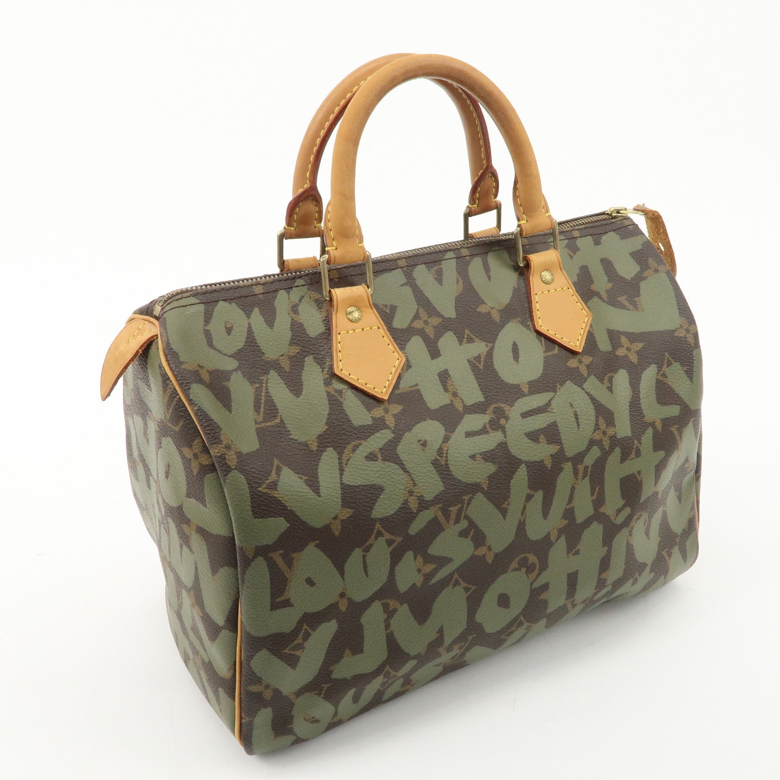 Louis Vuitton Monogram Graffiti Speedy 30 Khaki Brown M92194 Used