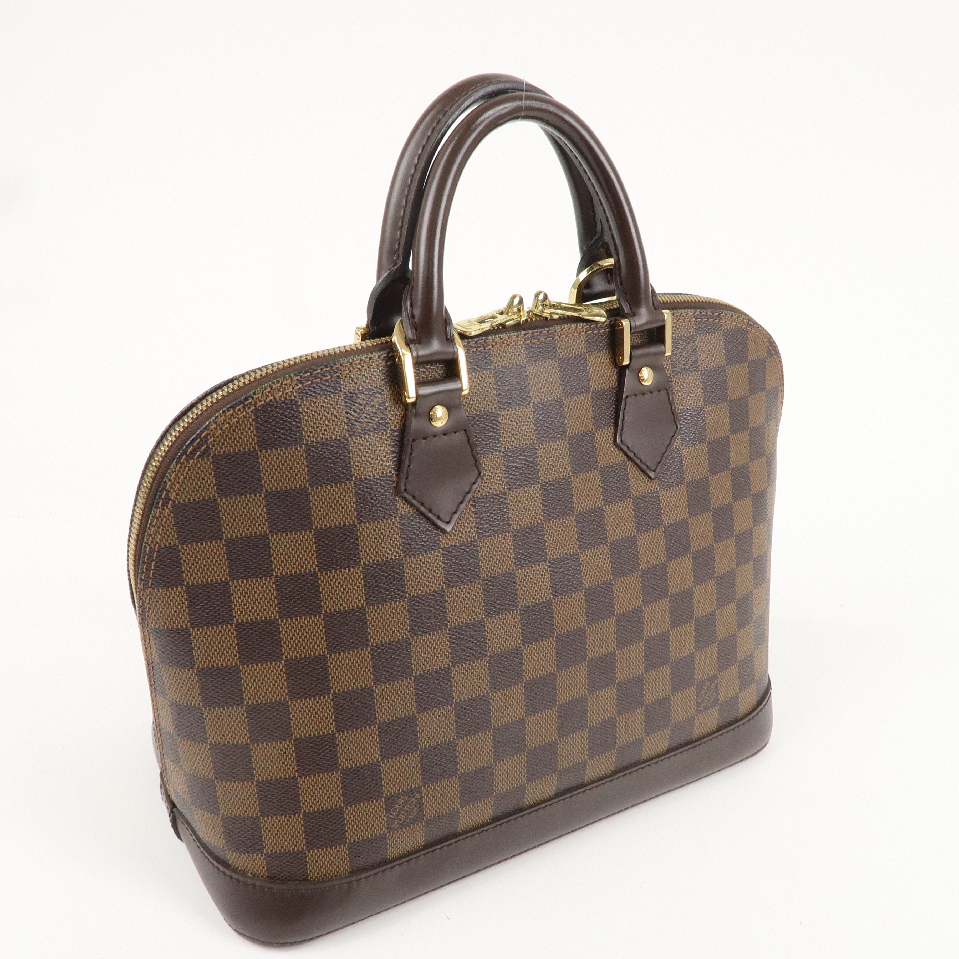 Louis Vuitton Damier Alma Hand Bag Brown Brown N51131