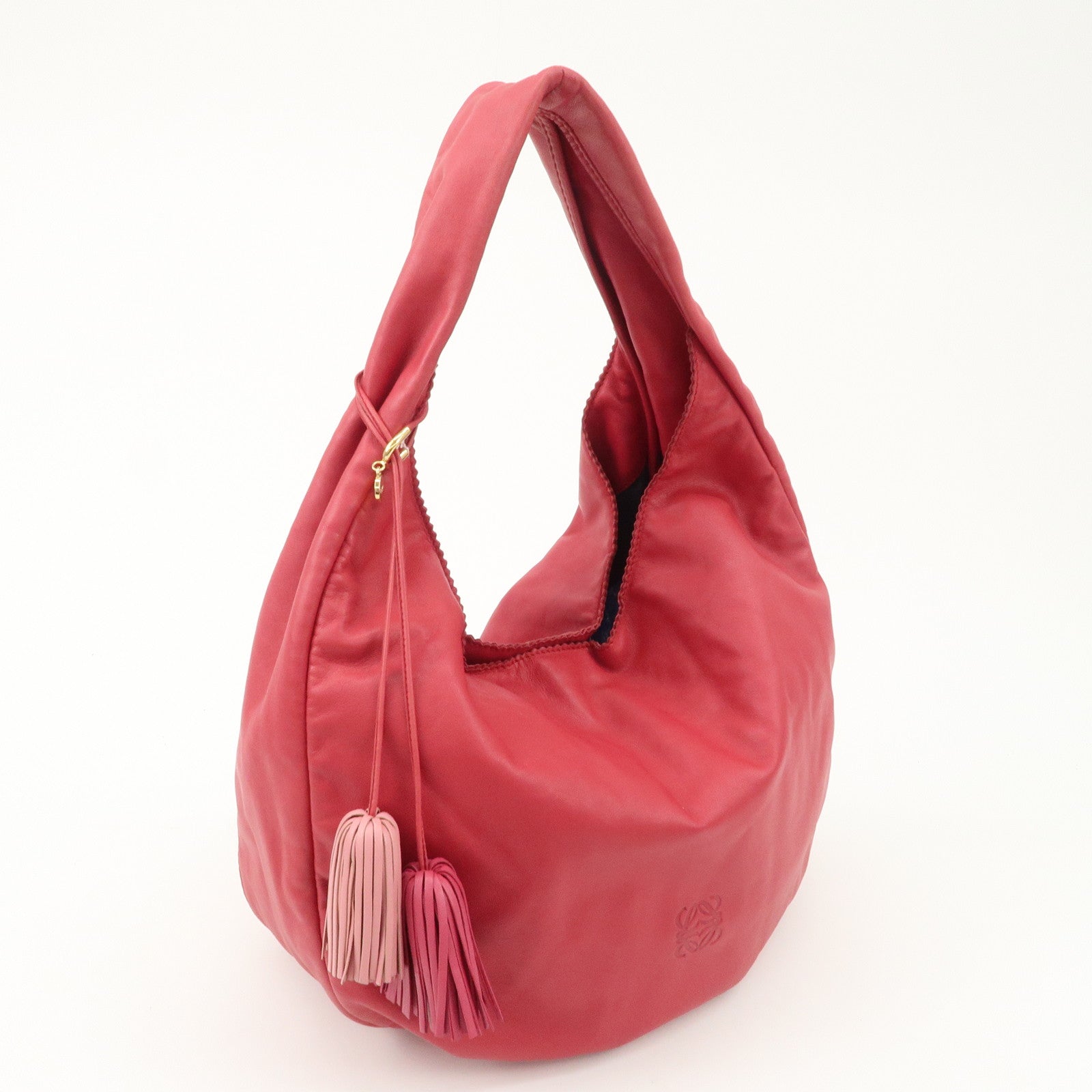 LOEWE Anagram Nappa Leather Viento One Shoulder Bag Pink