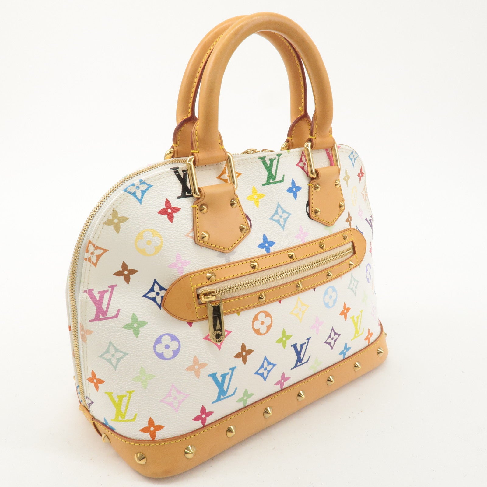 Louis Vuitton Monogram Multi Color Alma Hand Bag Blanc M92647