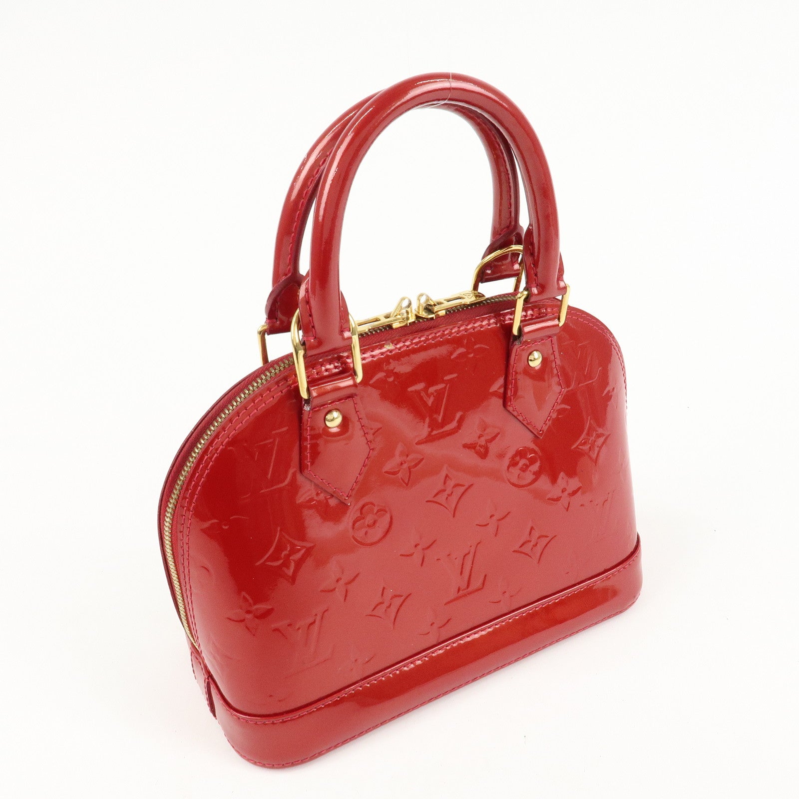 Louis Vuitton Monogram Vernis Alma BB Cerise Hand Bag M90174 Used