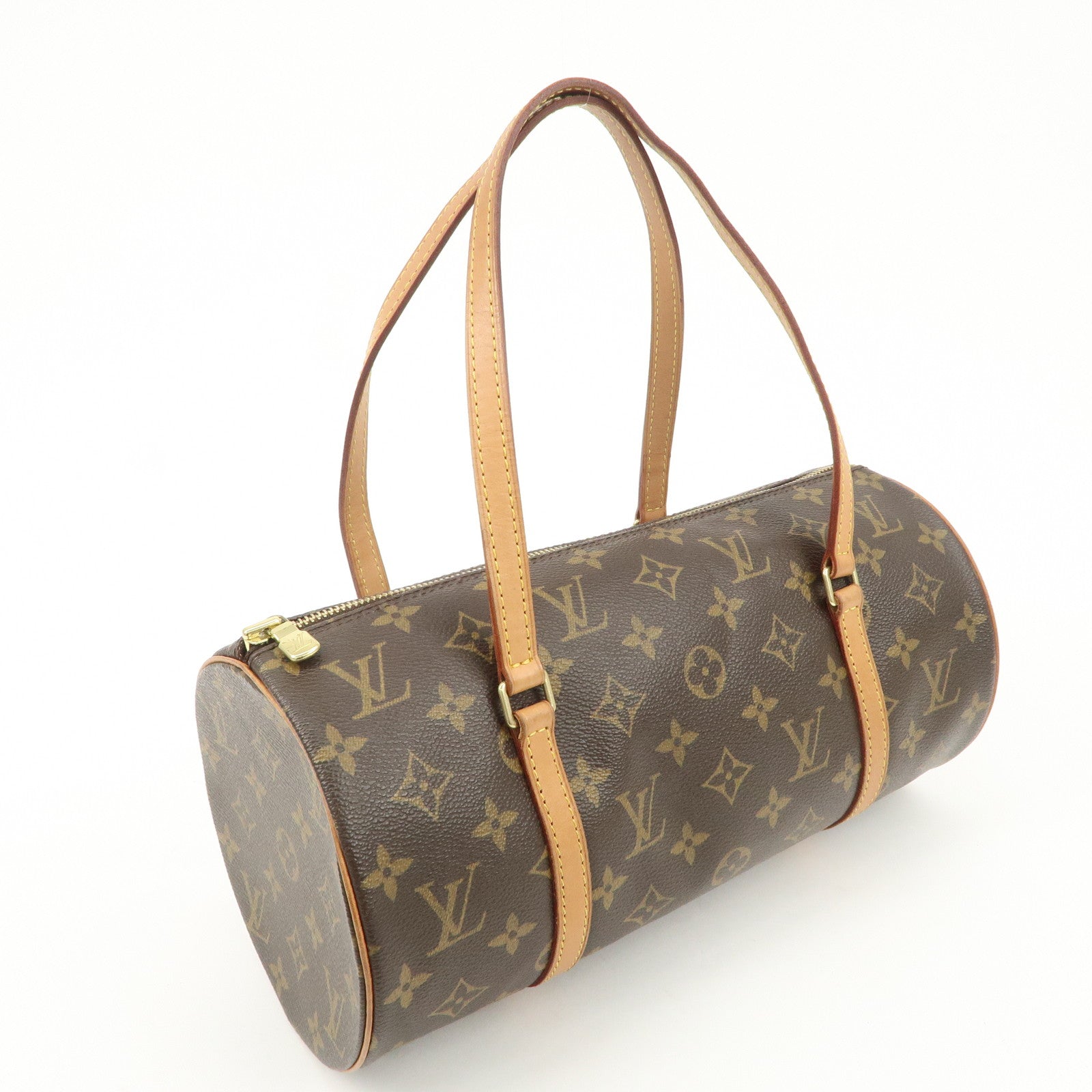 Louis Vuitton Monogram Papillon 30 Hand Bag New Style Brown M51385 Used