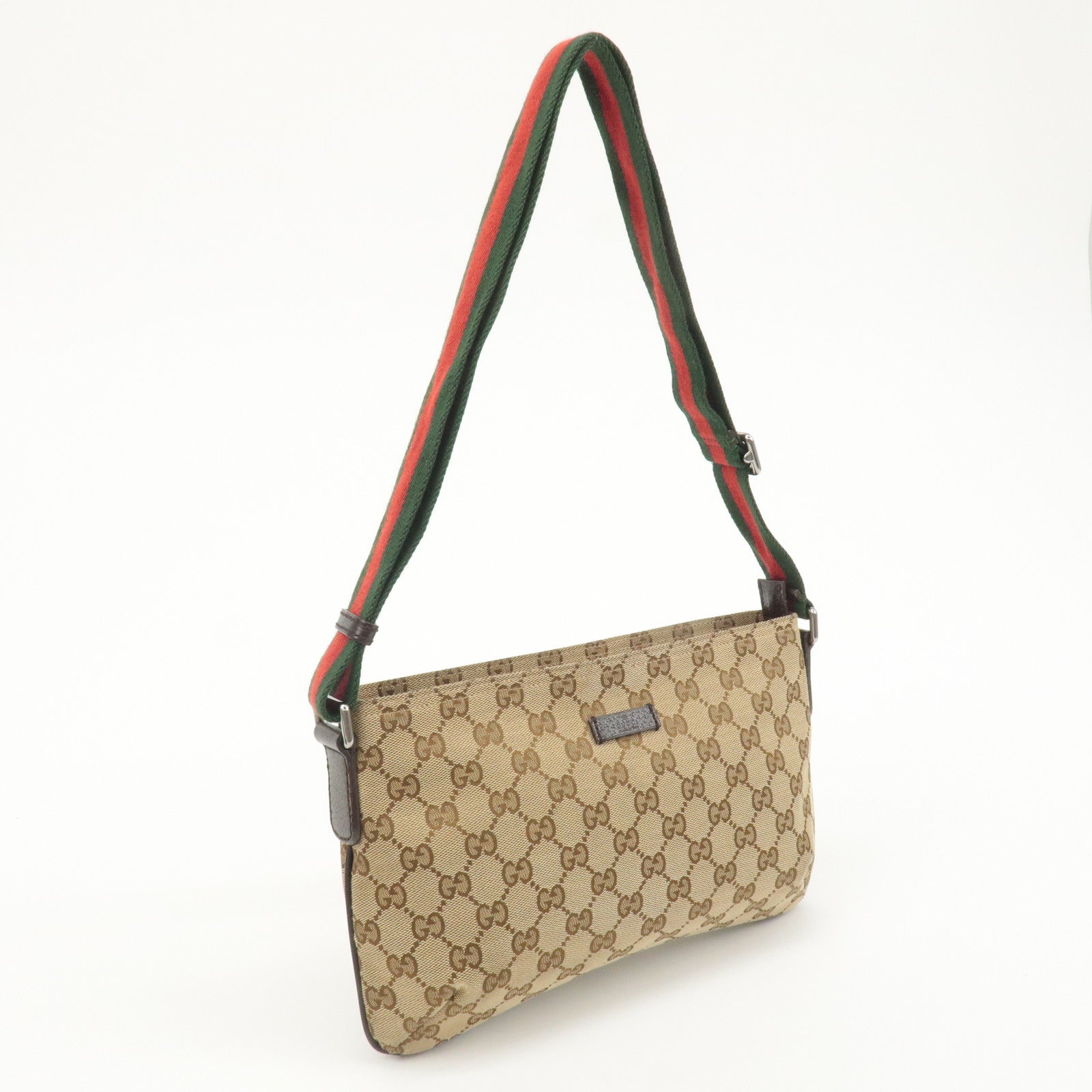 GUCCI Sherry GG Canvas Leather Shoulder Bag Beige Brown 1897499