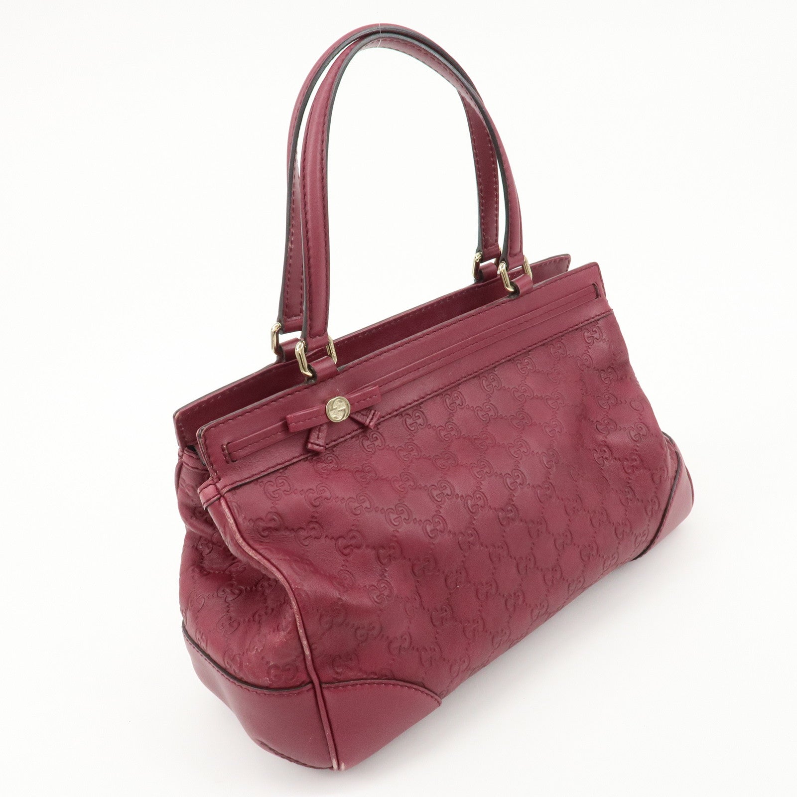 GUCCI Guccissima Princy Leather Tote Bag Bordeaux 257063 Used