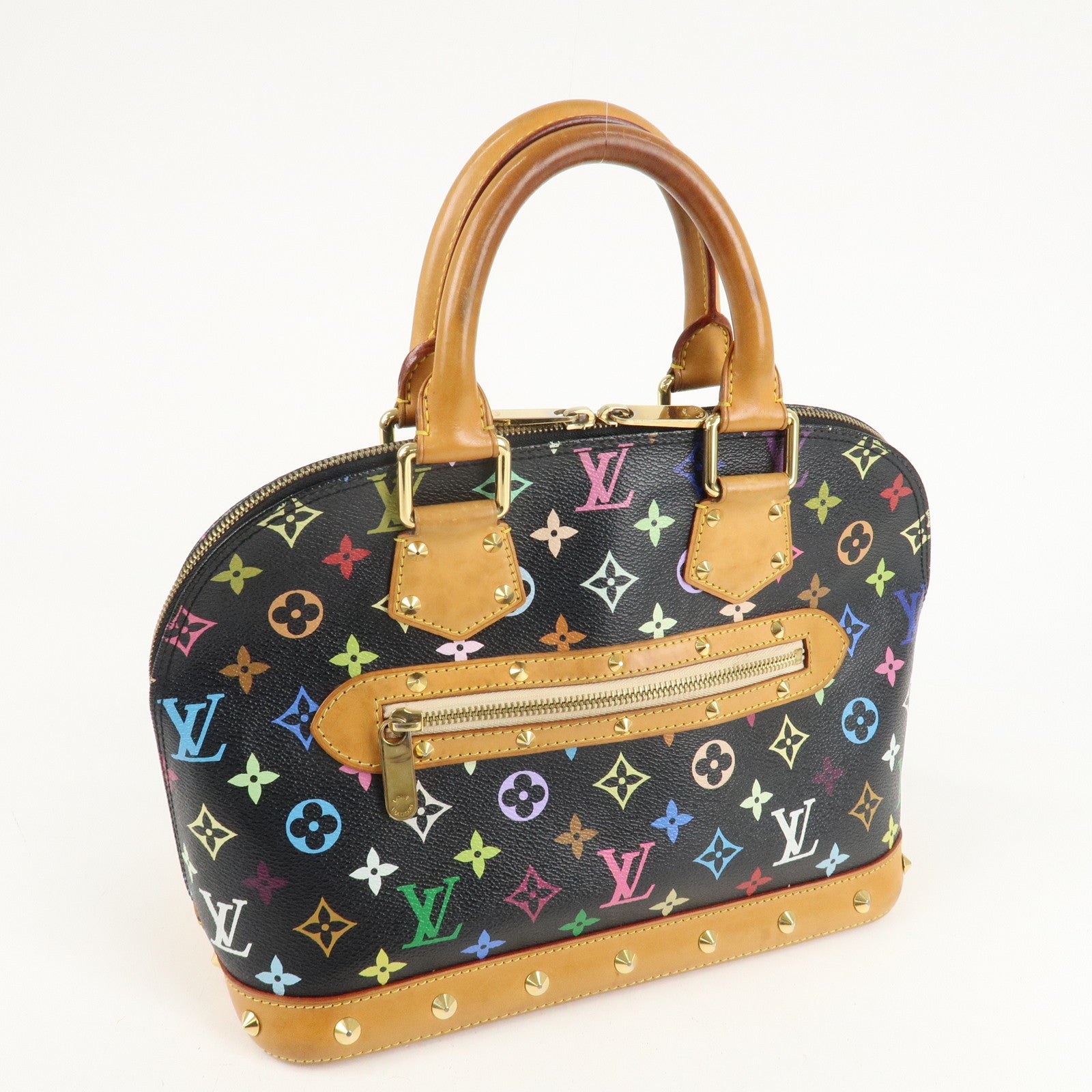 Louis Vuitton Monogram Multicolor Alma Hand Bag Noir M92646 Used