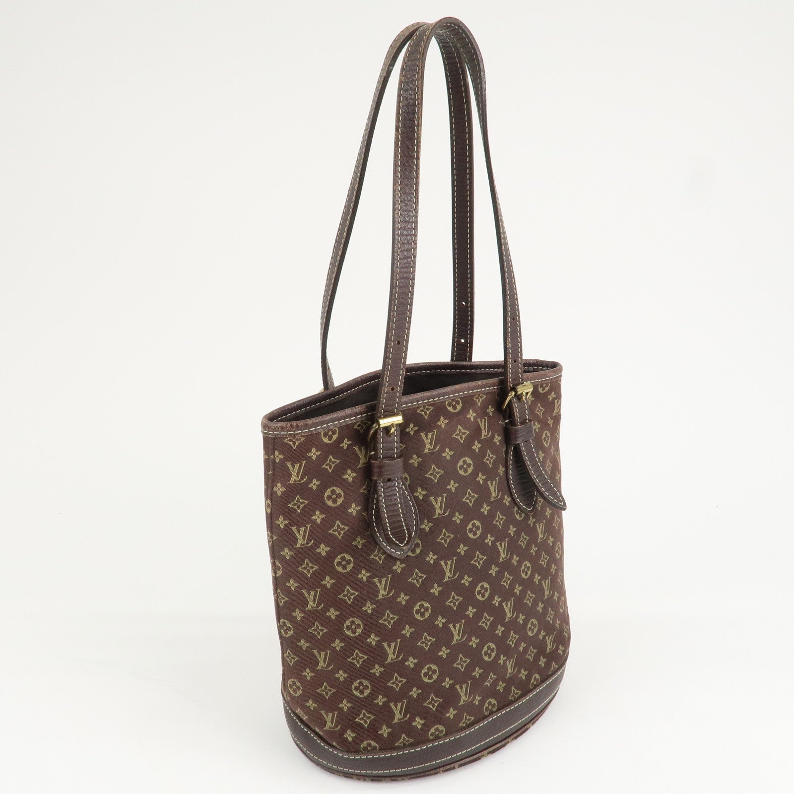 Louis Vuitton Monogram Mini Lin Bucket PM Shoulder Bag M95226 Used