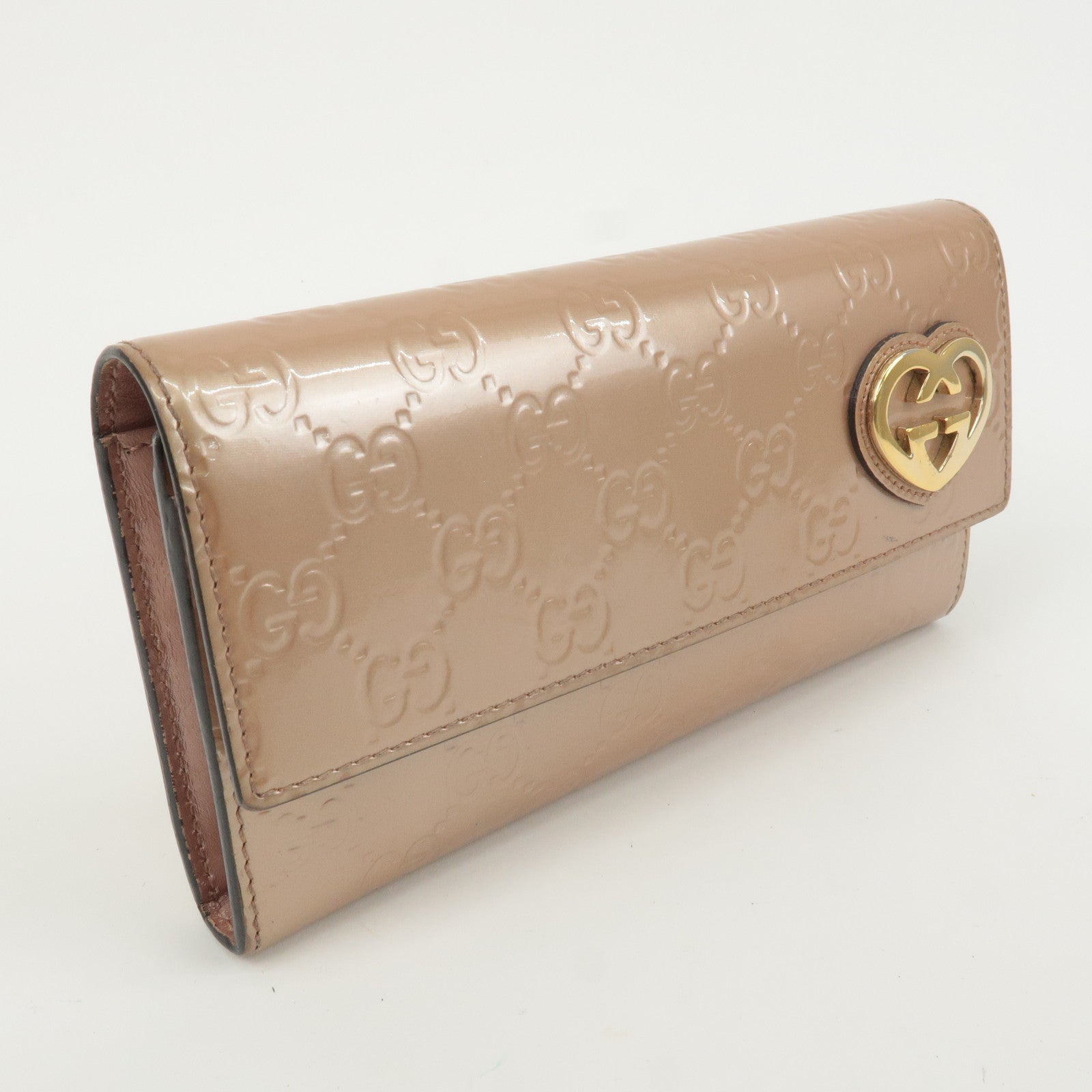 GUCCI Lovely Heart Guccissima Enamel Leather Wallet 251861.534563