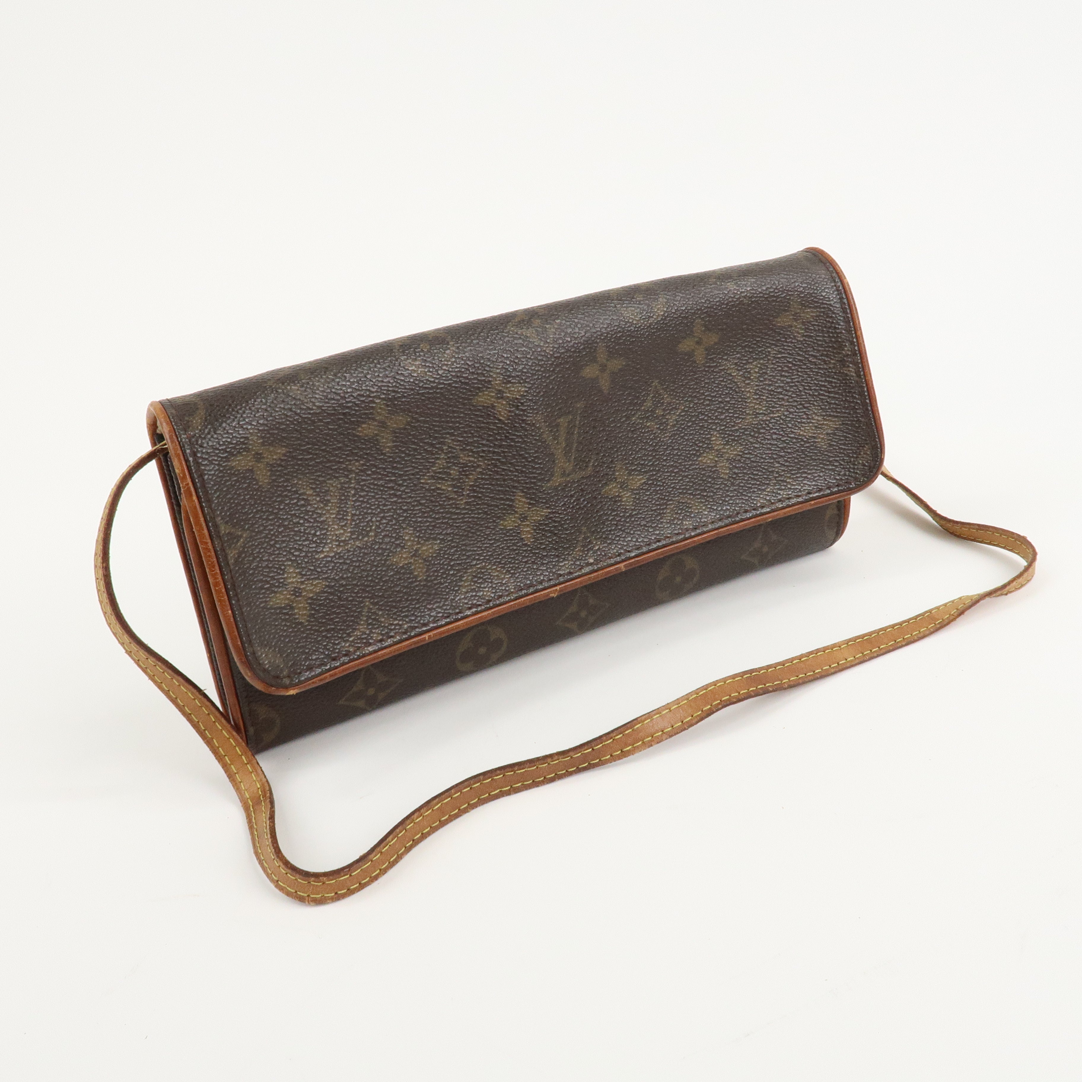 Louis Vuitton Monogram Pochette Twin GM 2Way Bag Brown M51852 Used