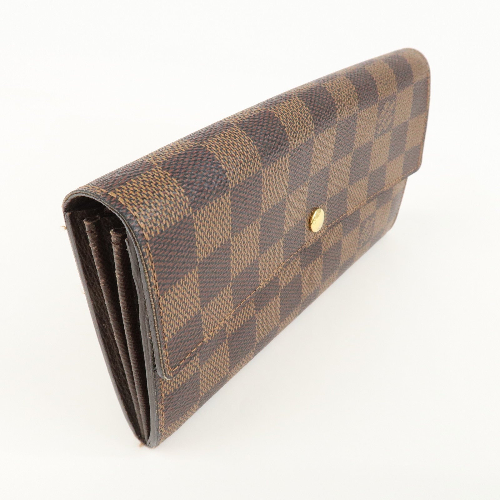 Louis Vuitton Damier Porte Monnaie Credit Long Wallet N61725 Used