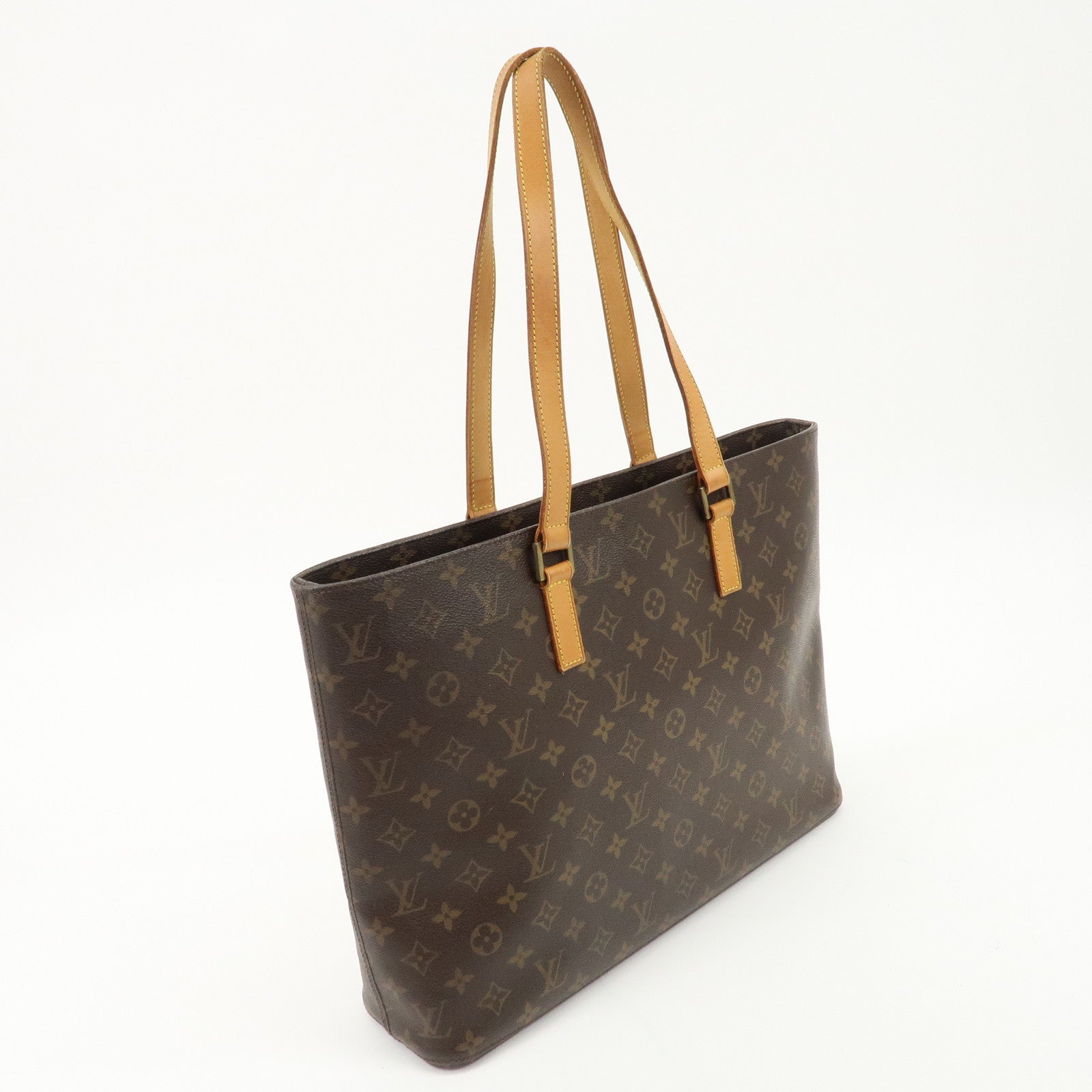 Louis Vuitton Monogram Luco Tote Bag Hand Bag Brown M51155 Used