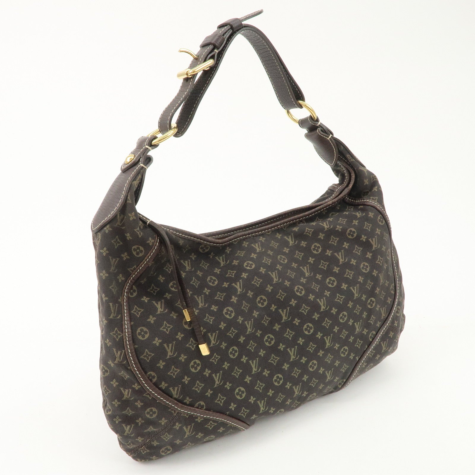 Louis Vuitton Monogram Mini Lin Manon MM Shoulder Bag Ebene M95619 Used