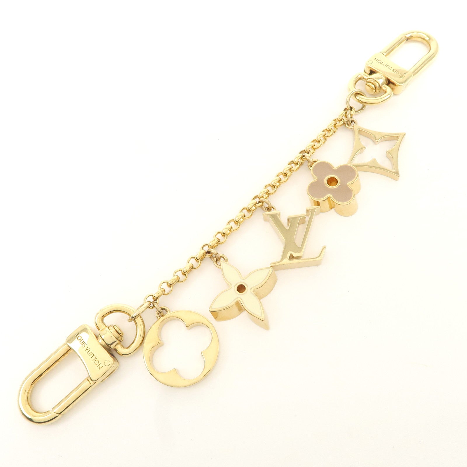 Louis Vuitton Fleur de Monogram Bag Charm Key Chain M01413 Used