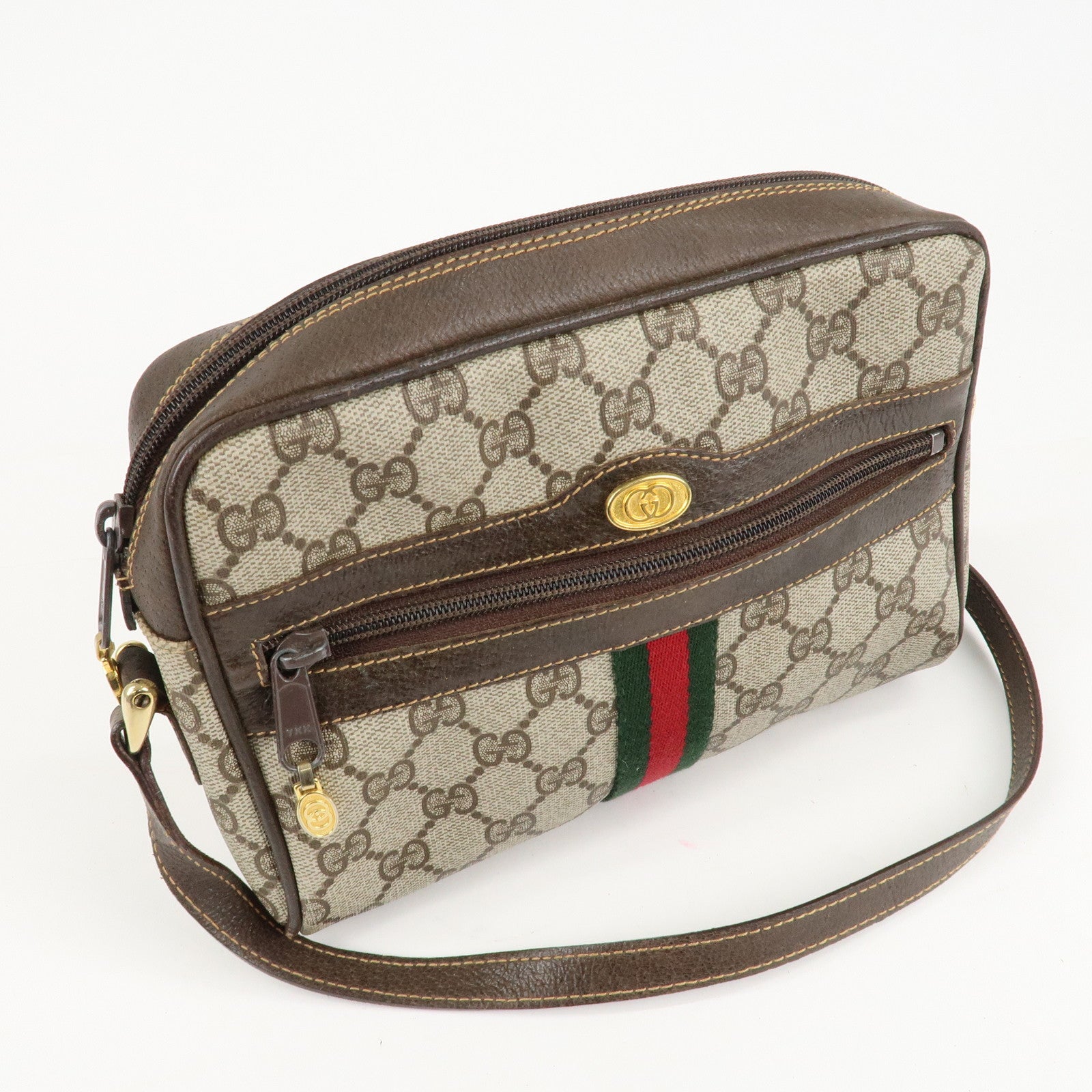 GUCCI Old Gucci Sherry GG Supreme Leather Shoulder Bag 010.378 Used