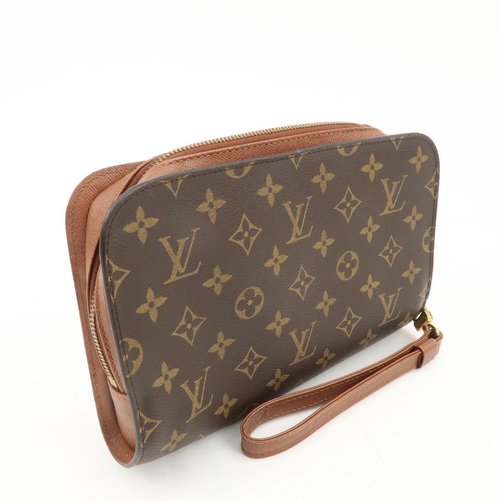 Louis Vuitton Monogram Orsay Clutch Bag Pouch Brown M51790 Used