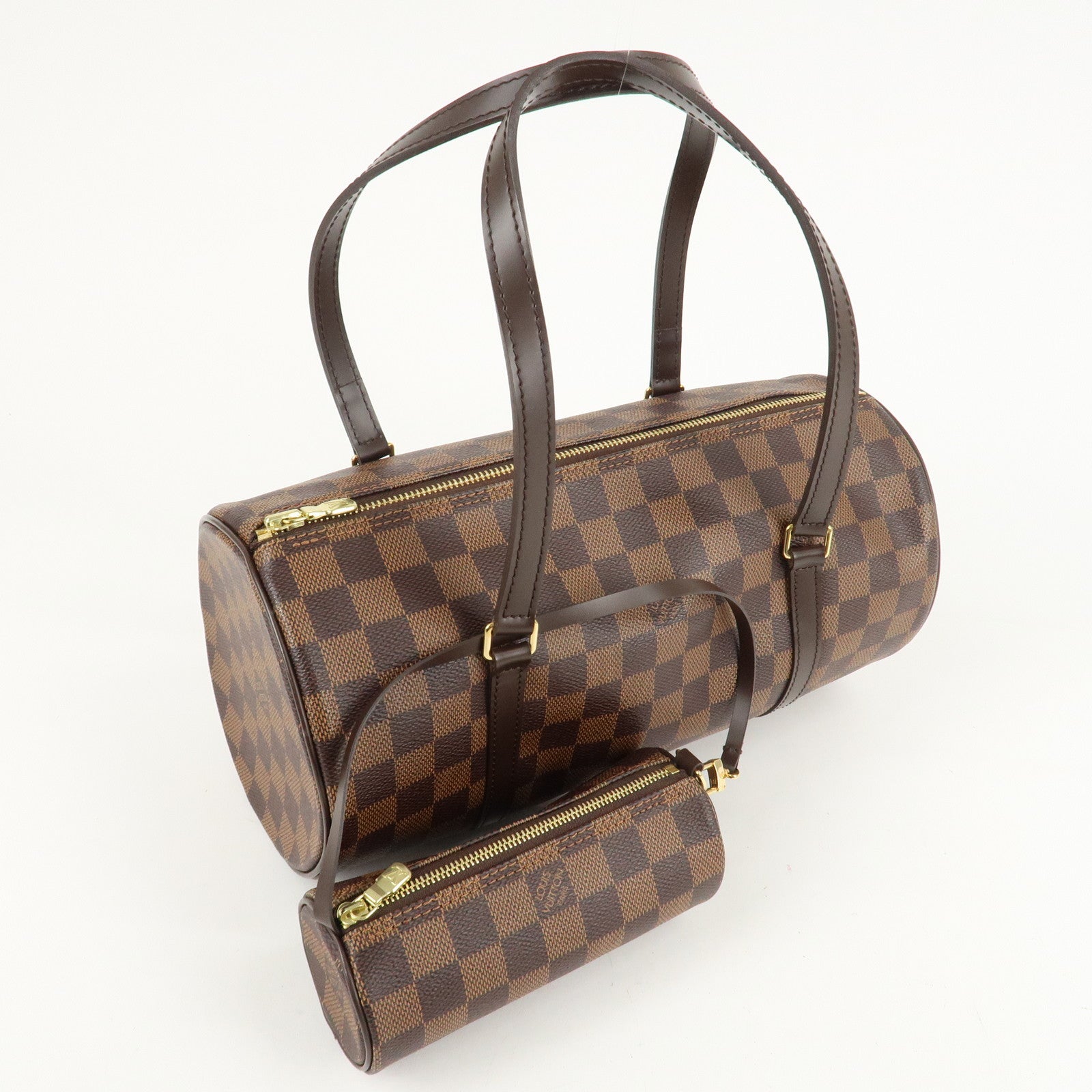 Louis Vuitton Damier Papillon 30 Hand Bag Pouch Brown N51303 Used