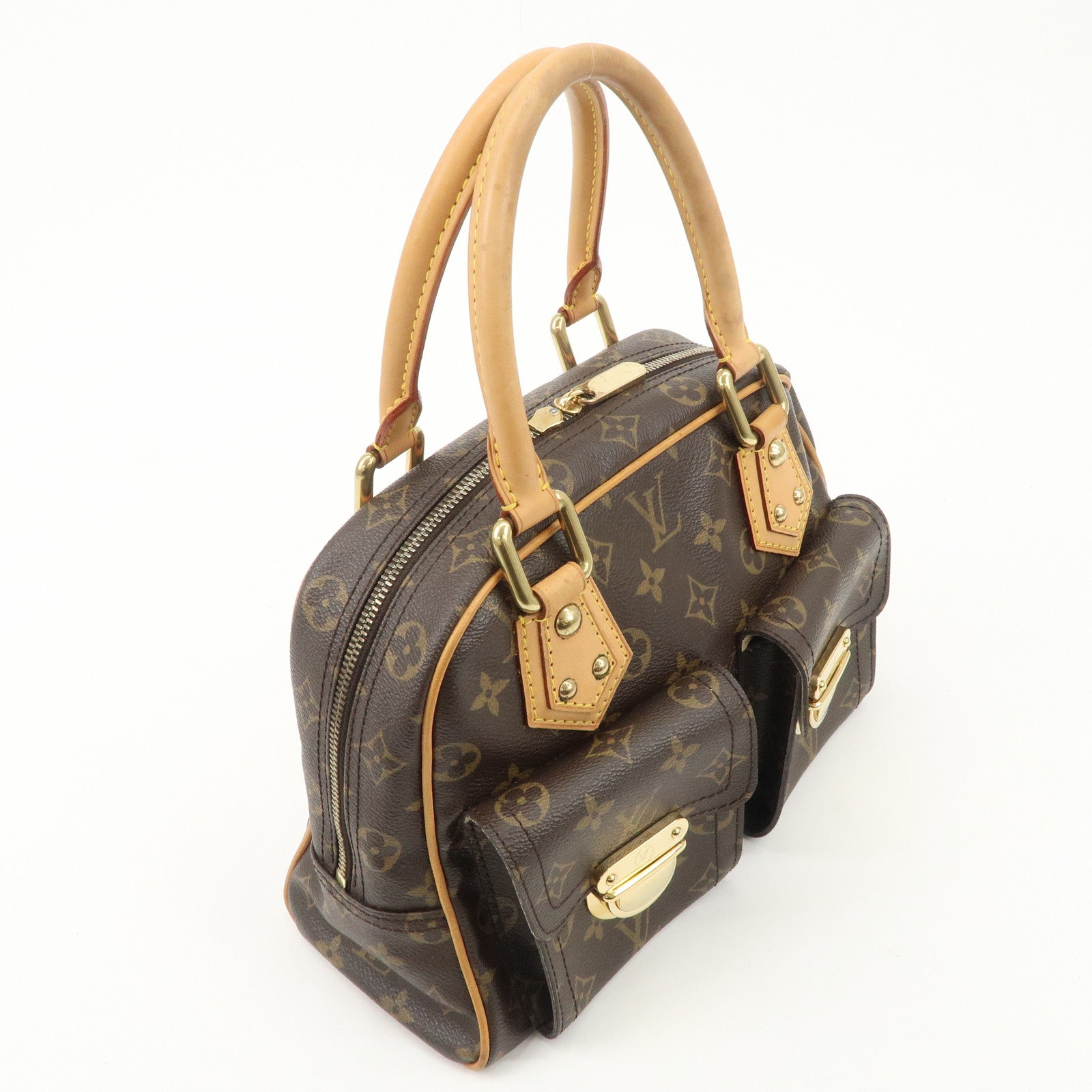 Louis Vuitton Monogram Manhattan PM Hand Bag Brown M40026 Used