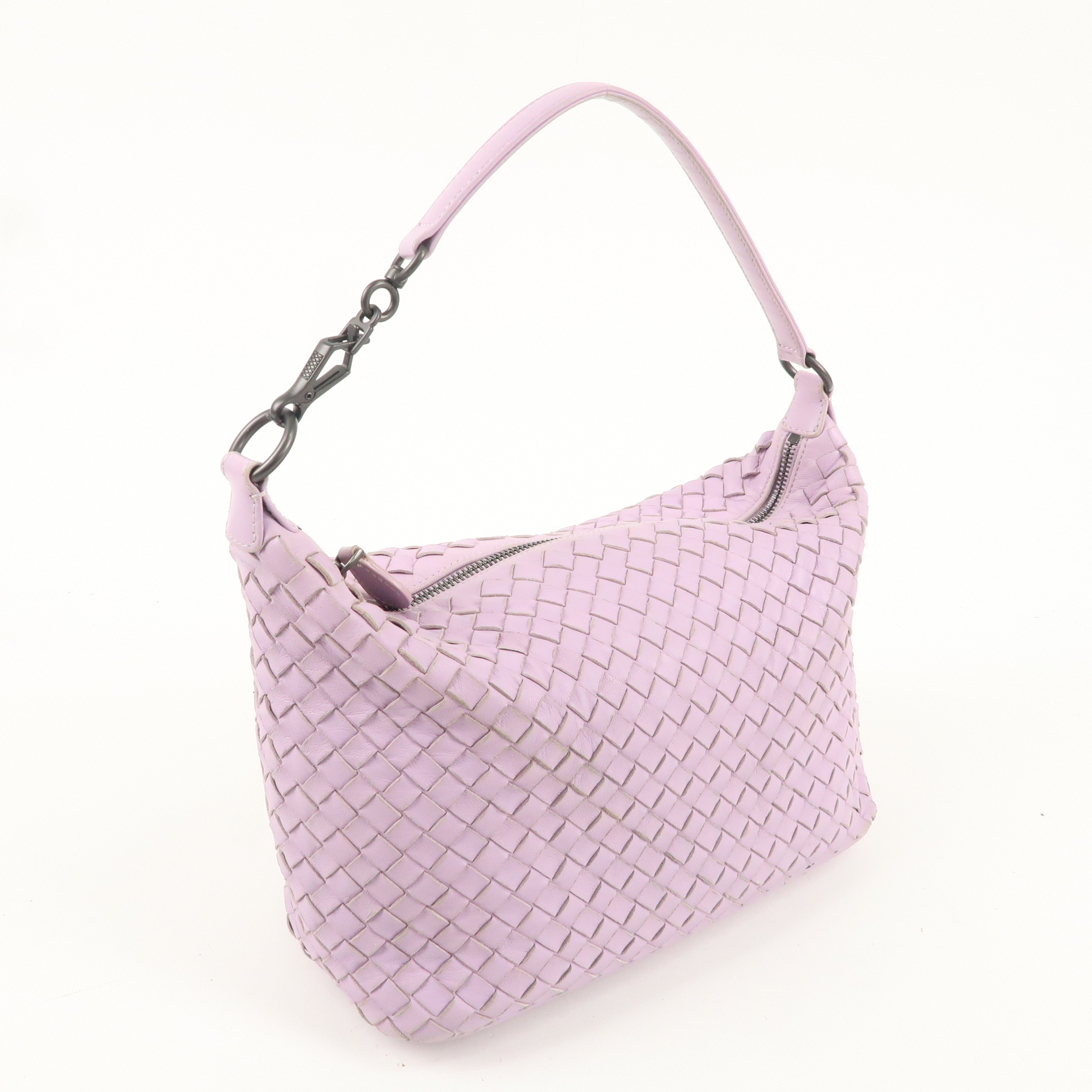 BOTTEGA VENETA Intrecciato Leather Shoulder Bag Lavender