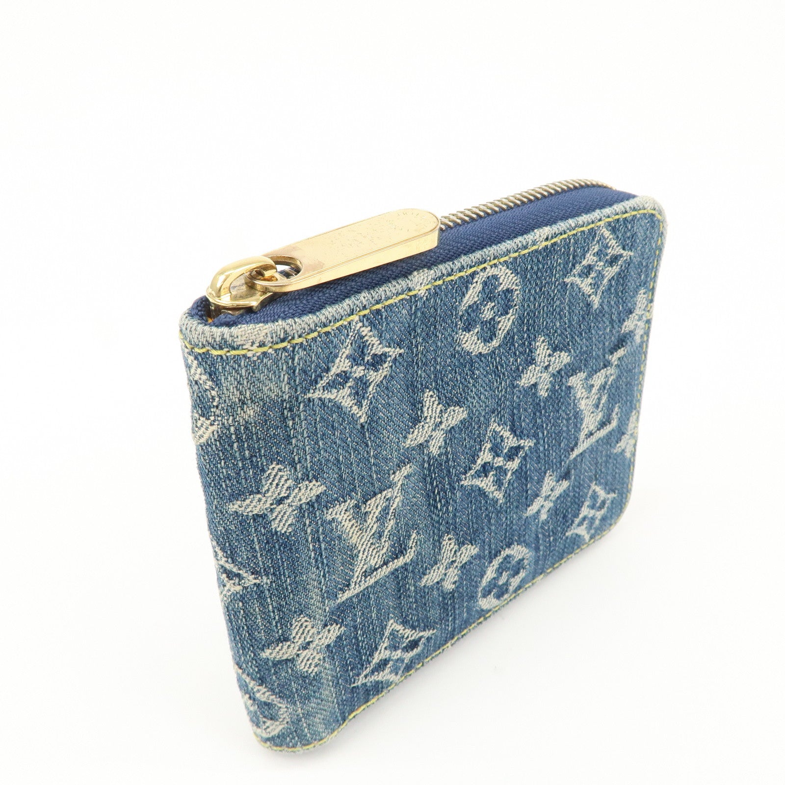 Louis Vuitton Monogram Denim Mini Zippy Wallet M95342 Blue