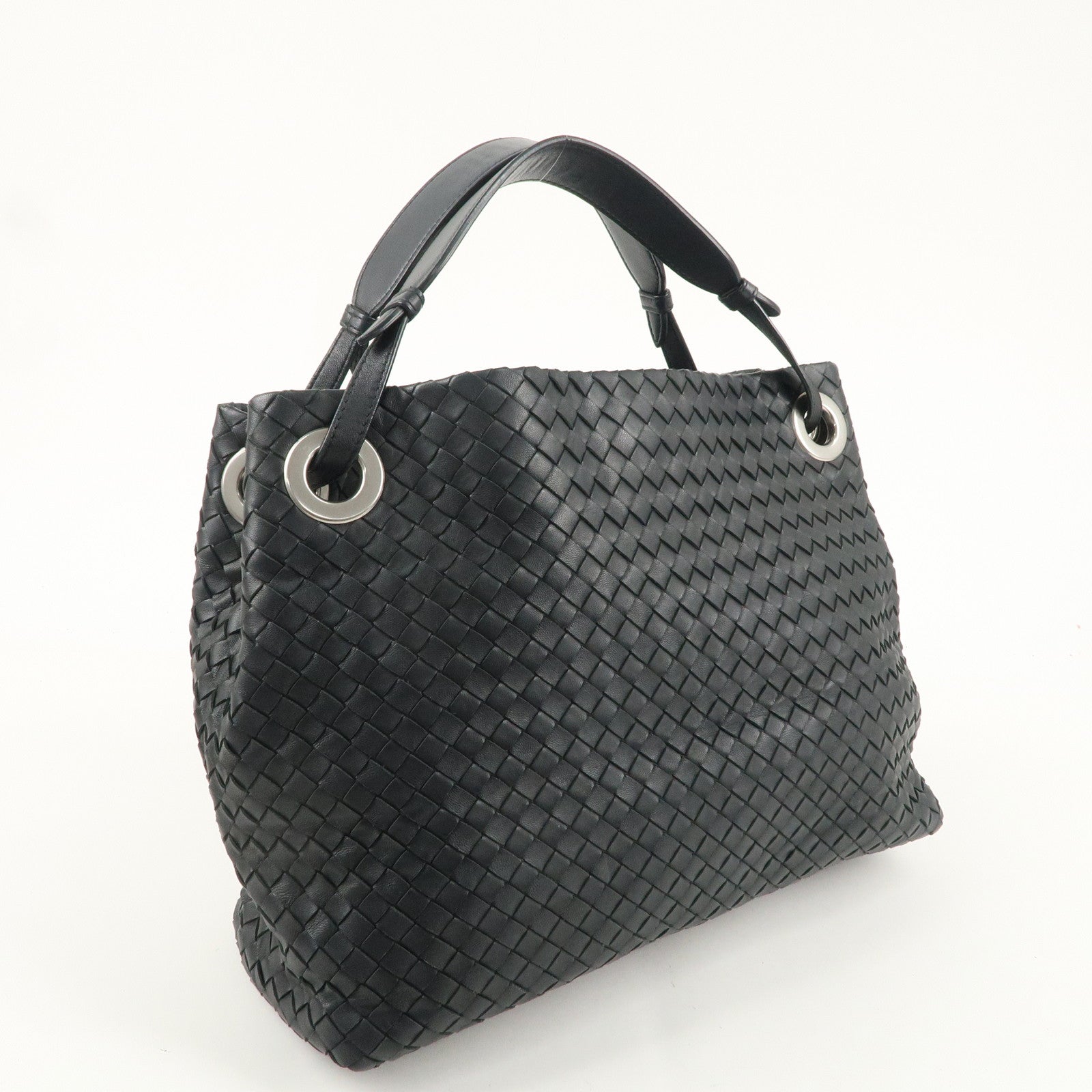 BOTTEGA VENETA Intrecciato Leather Small Garda Bag Black 405071