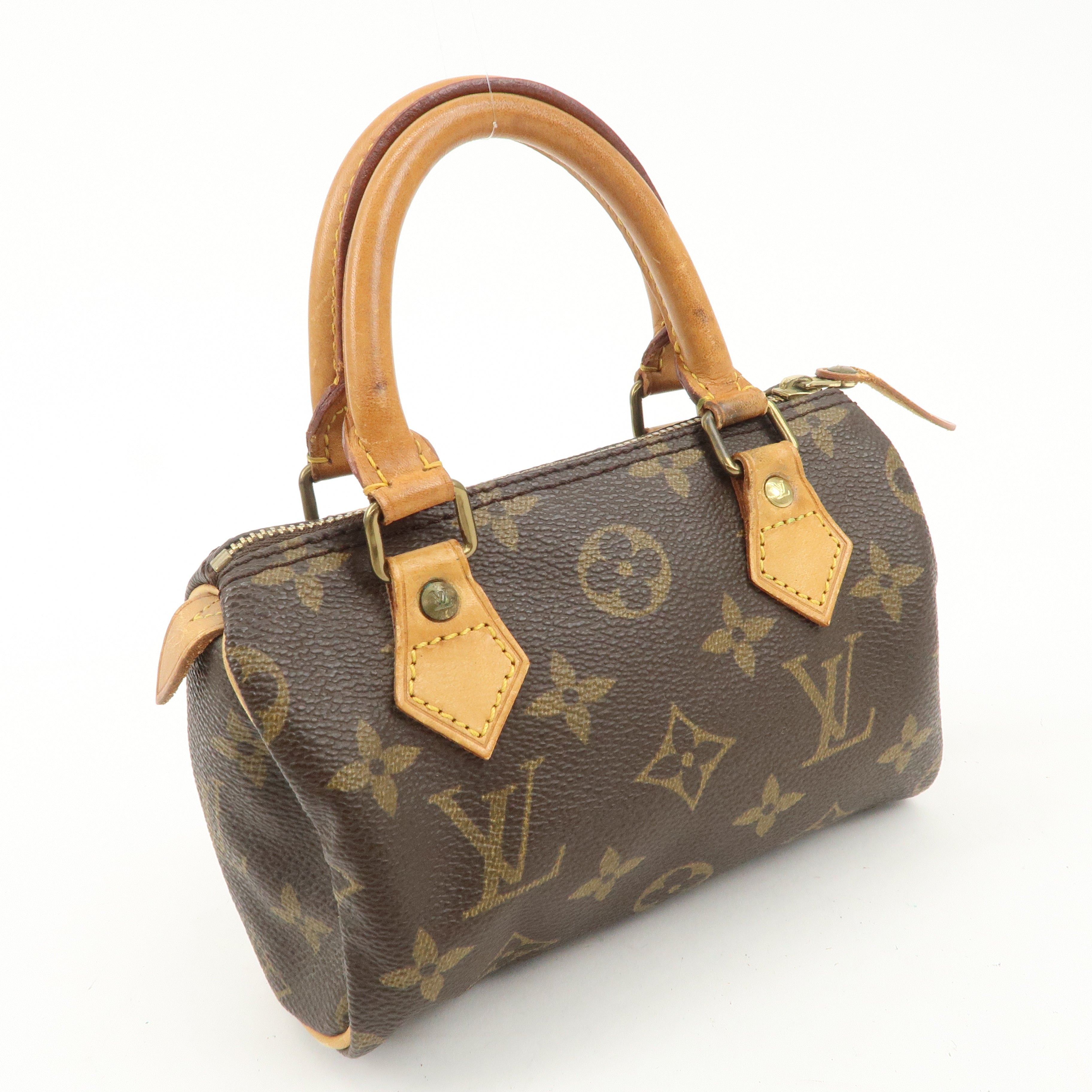 Louis Vuitton Monogram Mini Speedy Hand Bag Brown M41534 Used