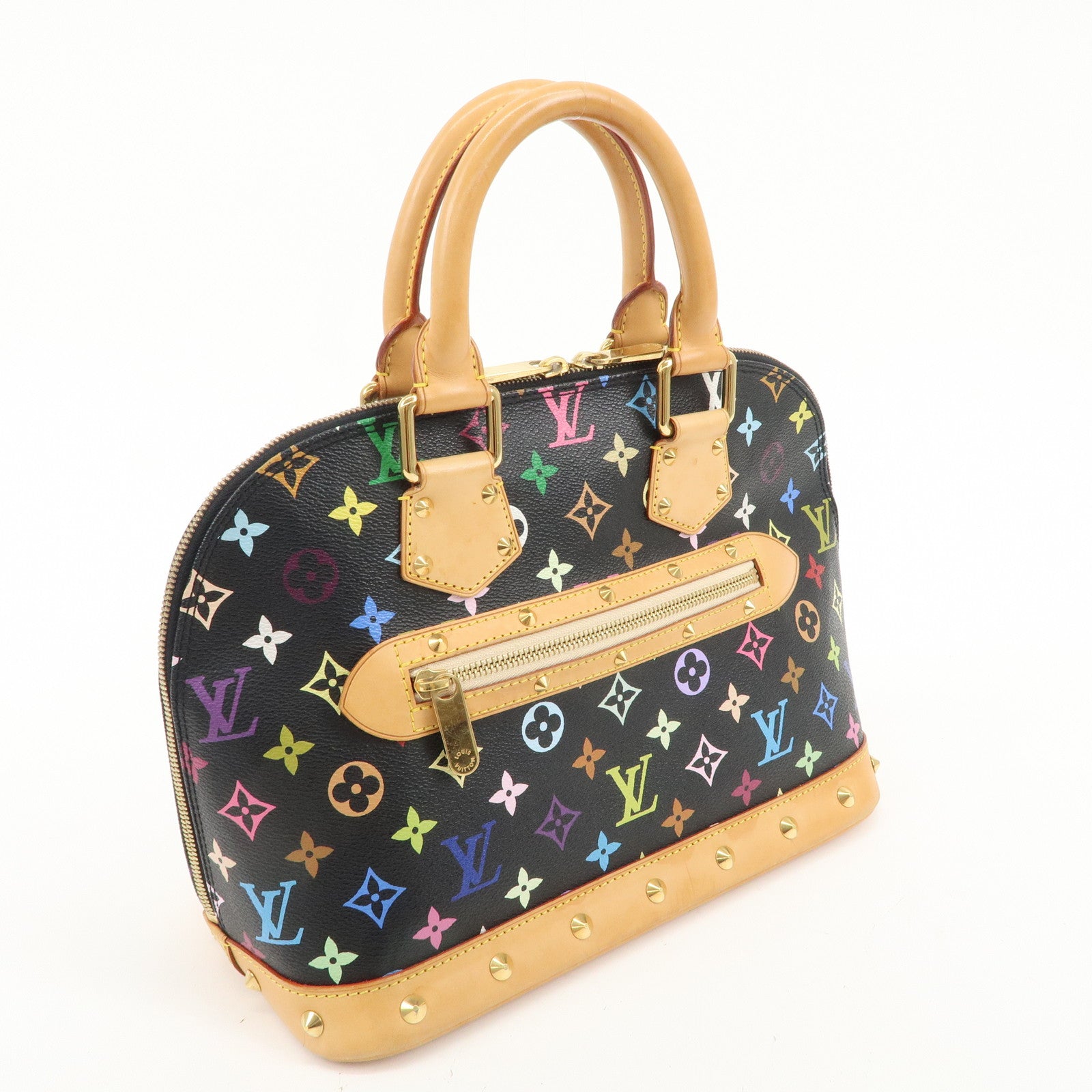 Louis Vuitton Monogram Multi Color Alma Hand Bag Noir M92646 Used