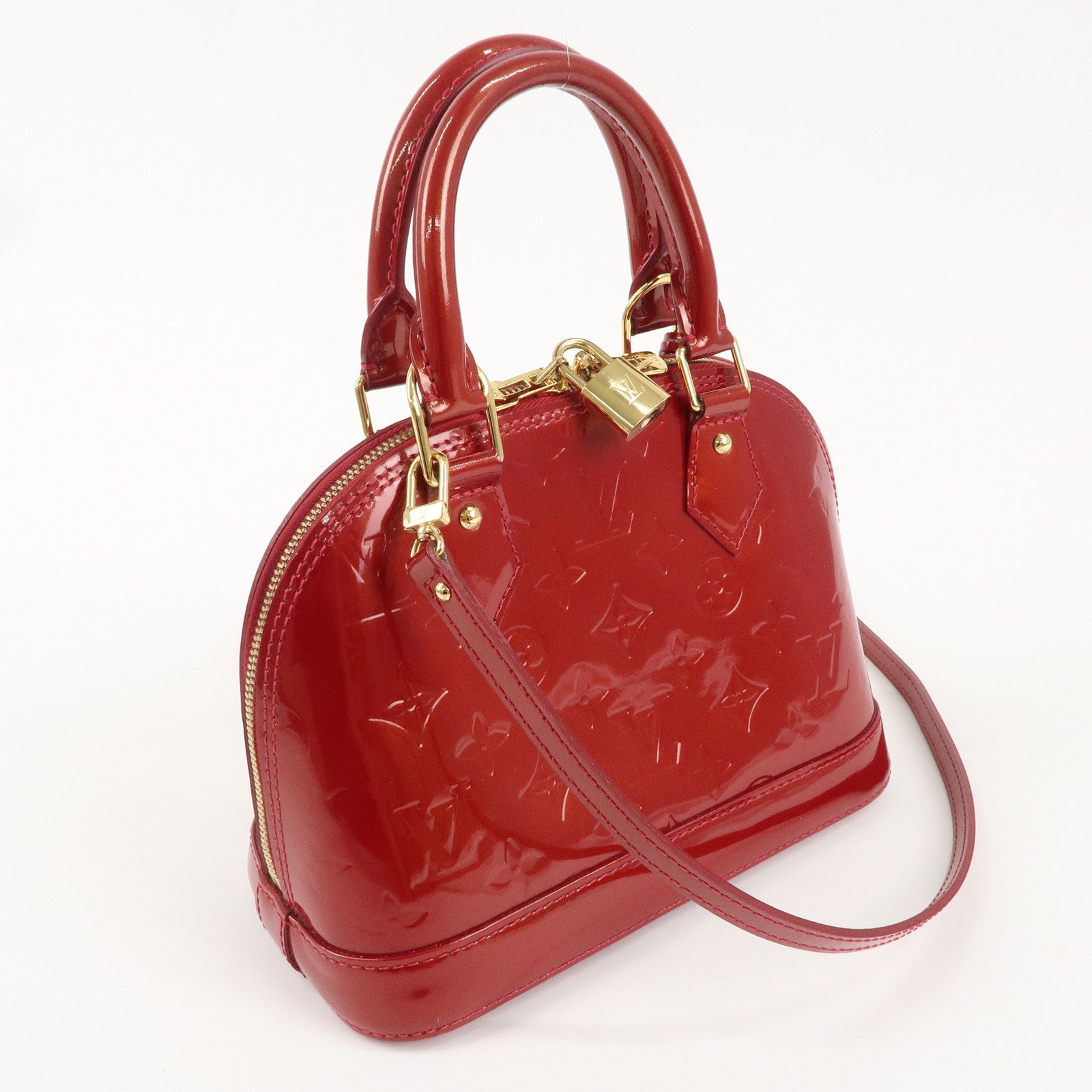 Louis Vuitton Monogram Vernis Alma BB 2Way Bag Red M91606