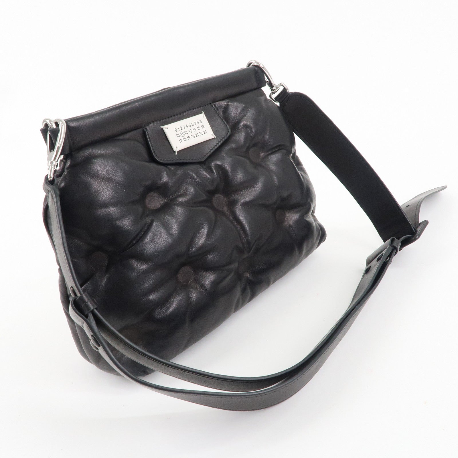 Maison Margiela Leather Grand Slam Shoulder Bag Black