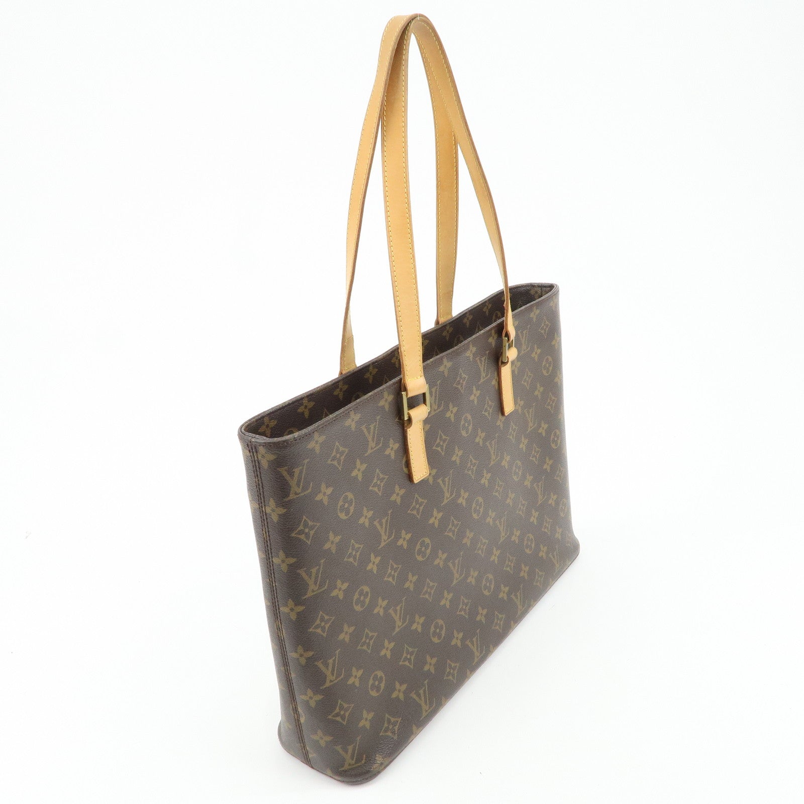 Louis Vuitton Monogram Luco Tote Bag Hand Bag Brown M51155 Used