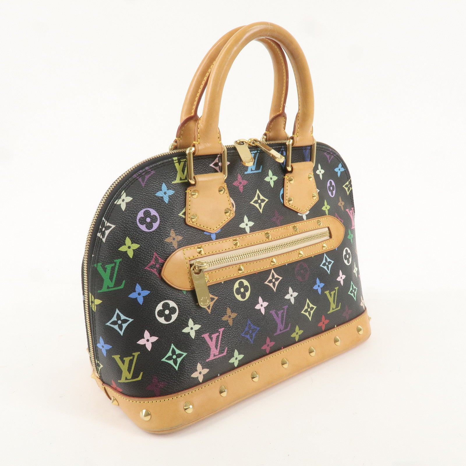 Louis Vuitton Monogram Multicolor Alma Hand Bag Noir M92646