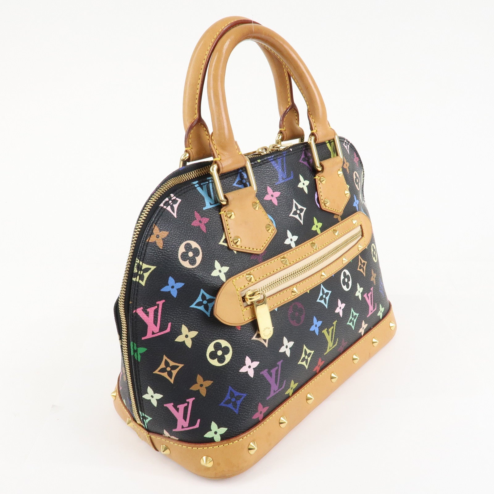 Louis Vuitton Monogram Multi Color Alma Hand Bag Noir M92646 Used