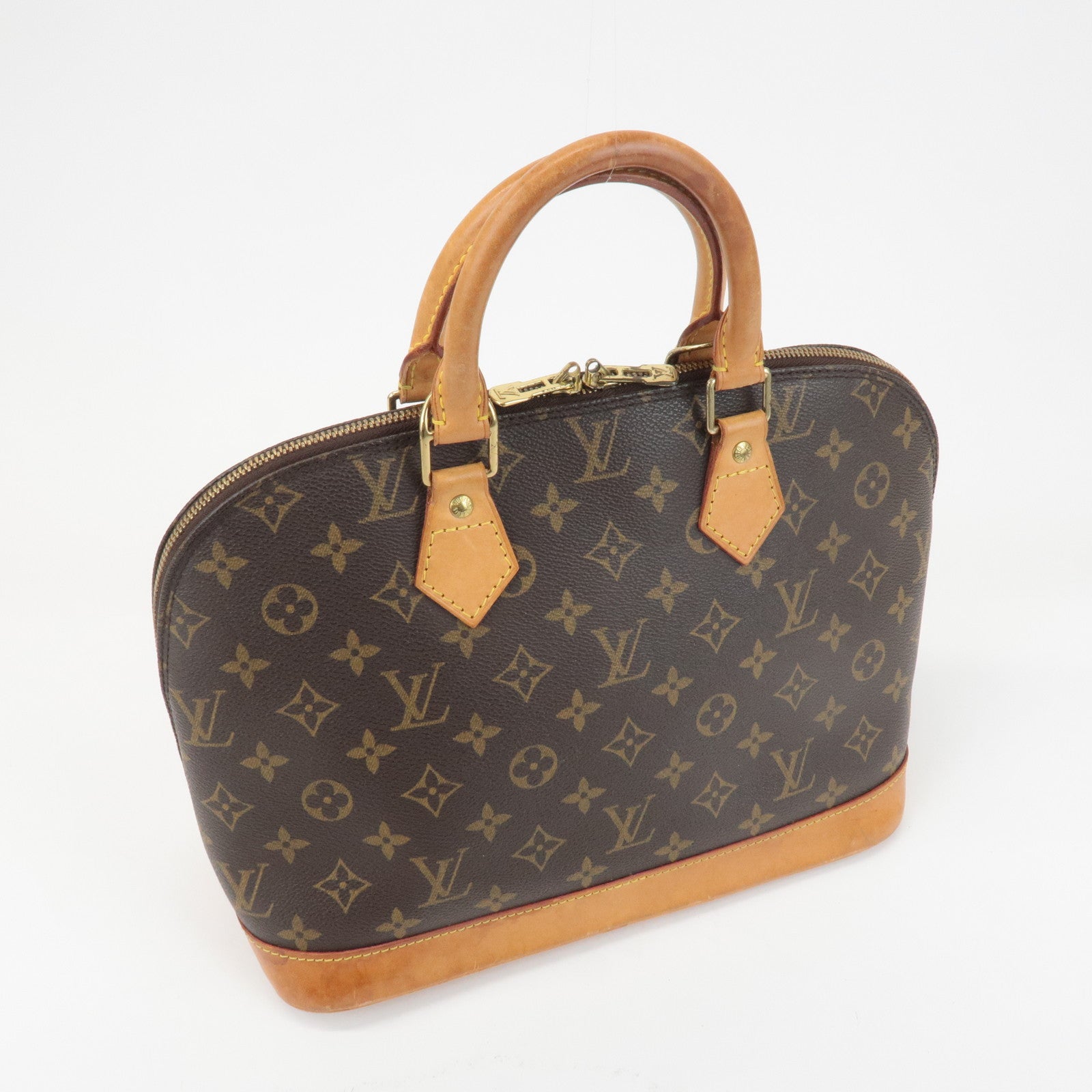 Louis Vuitton Monogram Alma Hand Bag Brown M51130 Used