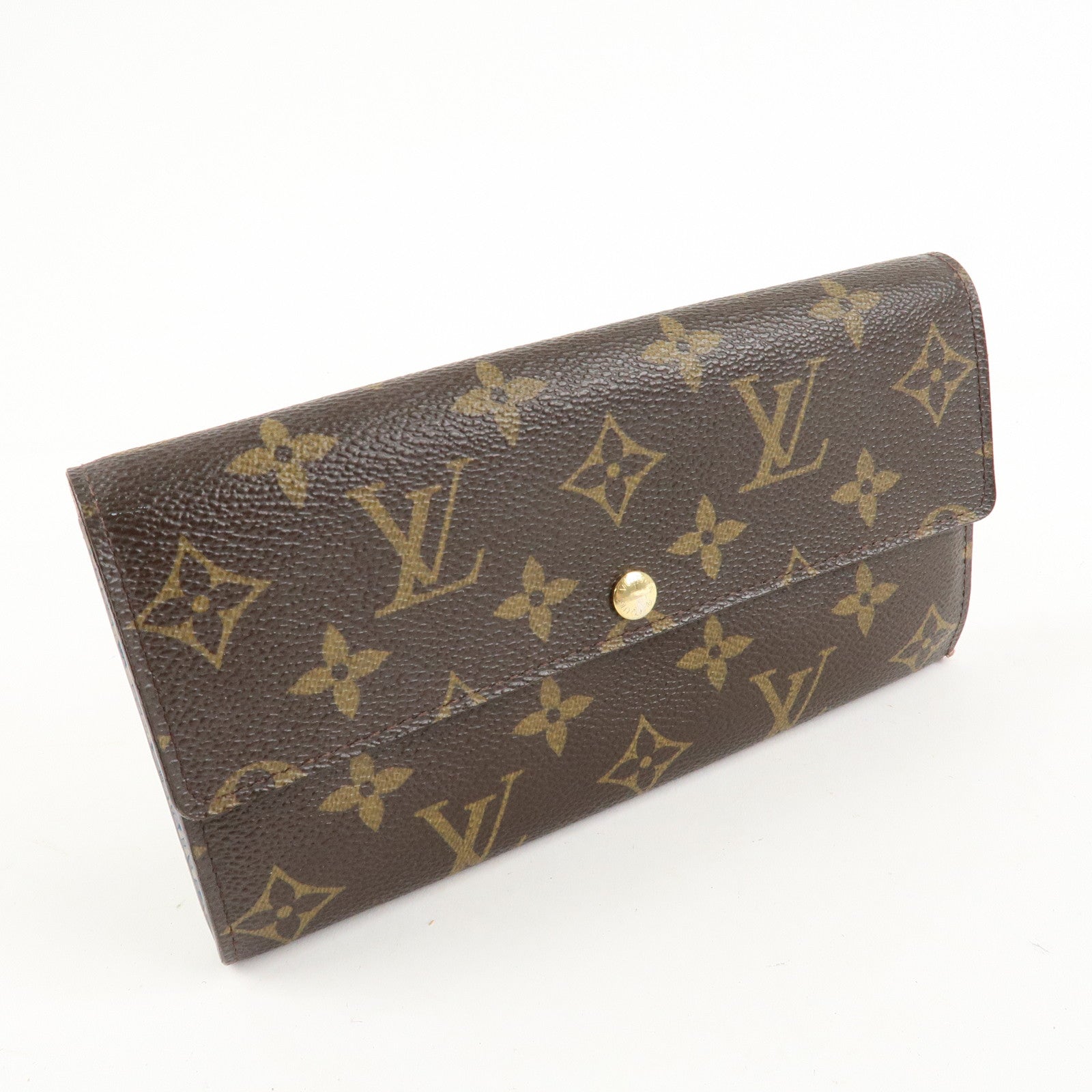 Louis Vuitton Monogram Fleuri Portefeuille Sarah Wallet *initialed Used