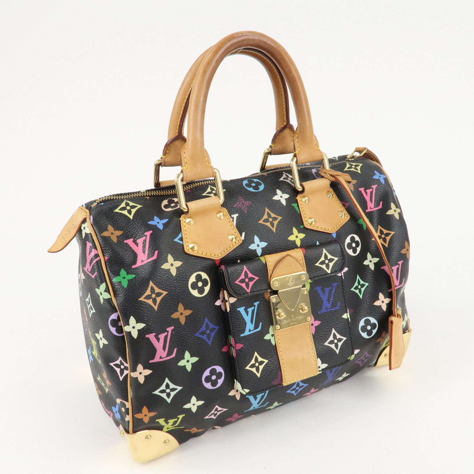 Louis Vuitton Monogram Multi Color Speedy 30 Hand Bag M92642 Used