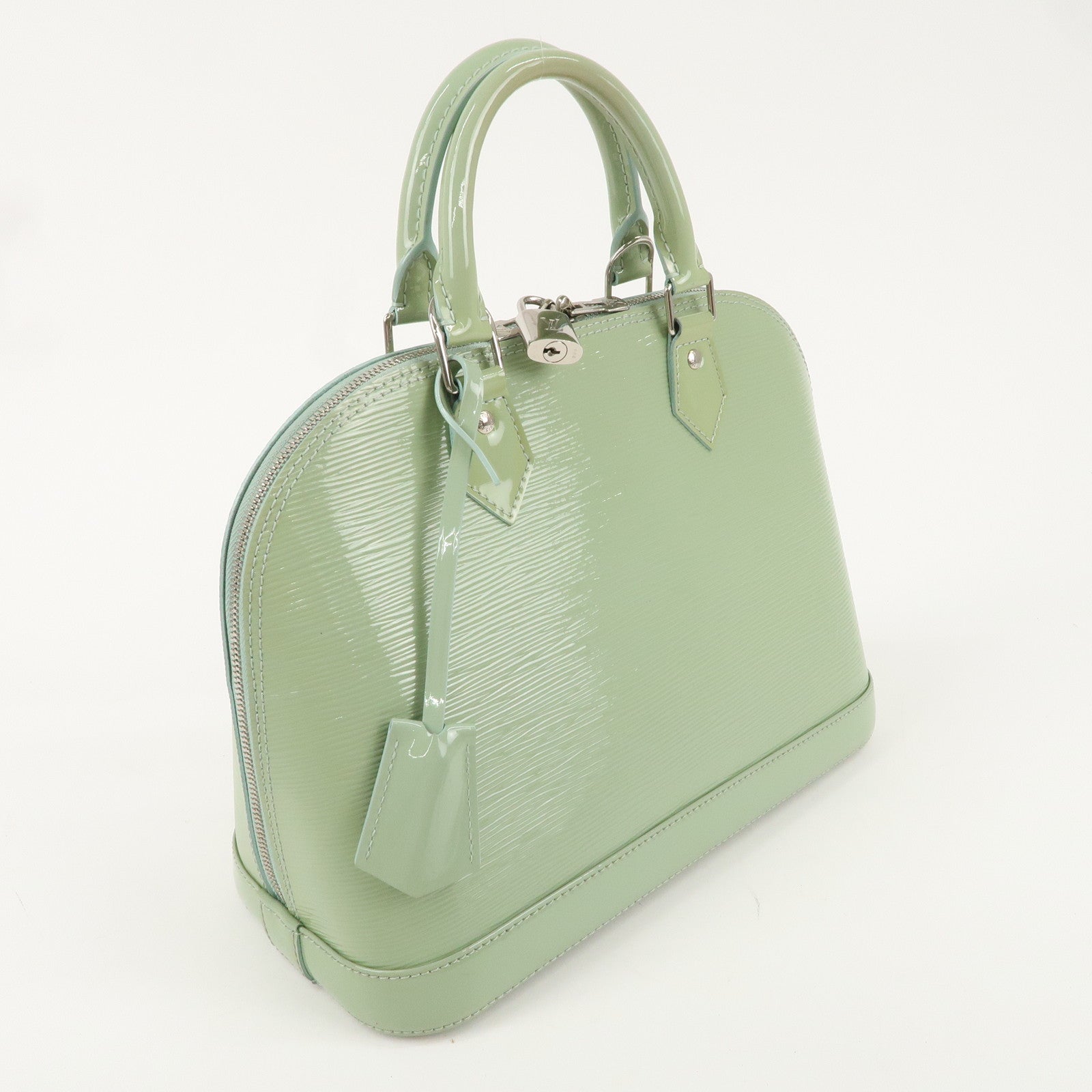 Louis Vuitton Epi Patent Leather Alma Hand Bag Light Green M52142