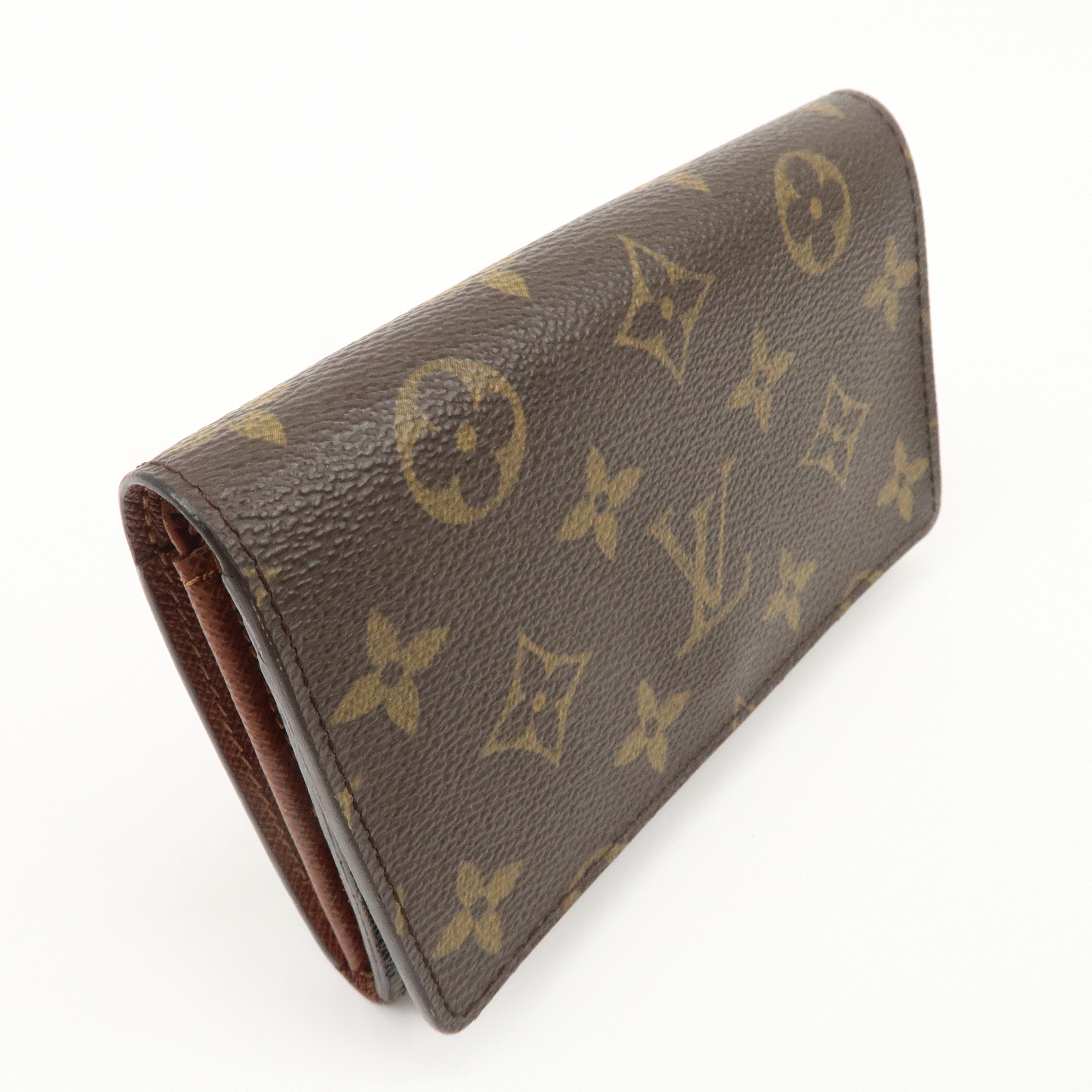 Louis Vuitton Monogram Porte Monnaie Billets Tresor Wallet M61730 Used