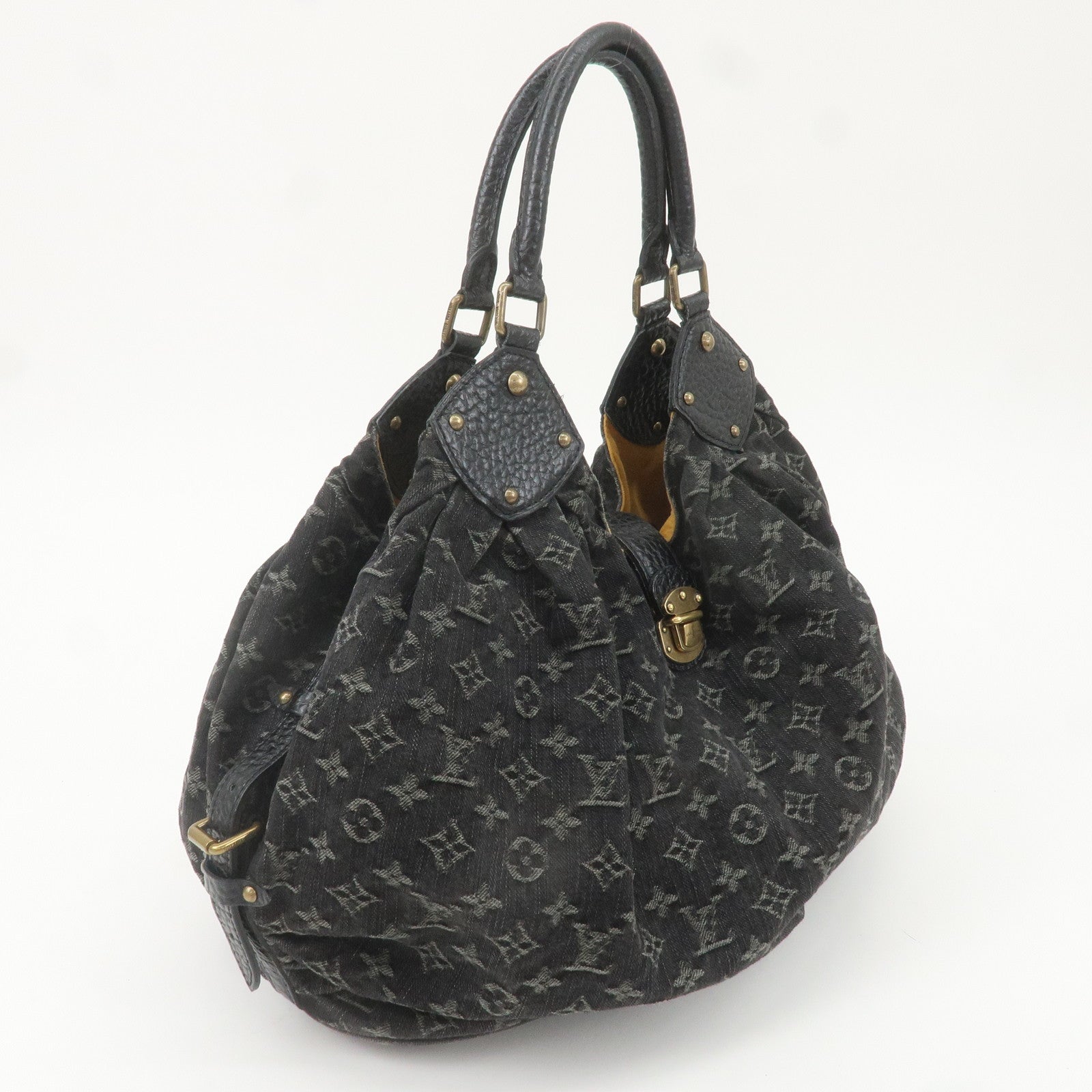 Louis Vuitton Monogram Denim XL Shoulder Bag Black M95510