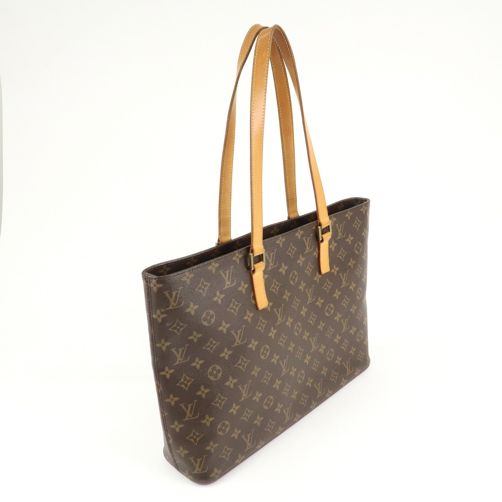 Louis Vuitton Monogram Luco Tote Bag Hand Bag Brown M51155 Used