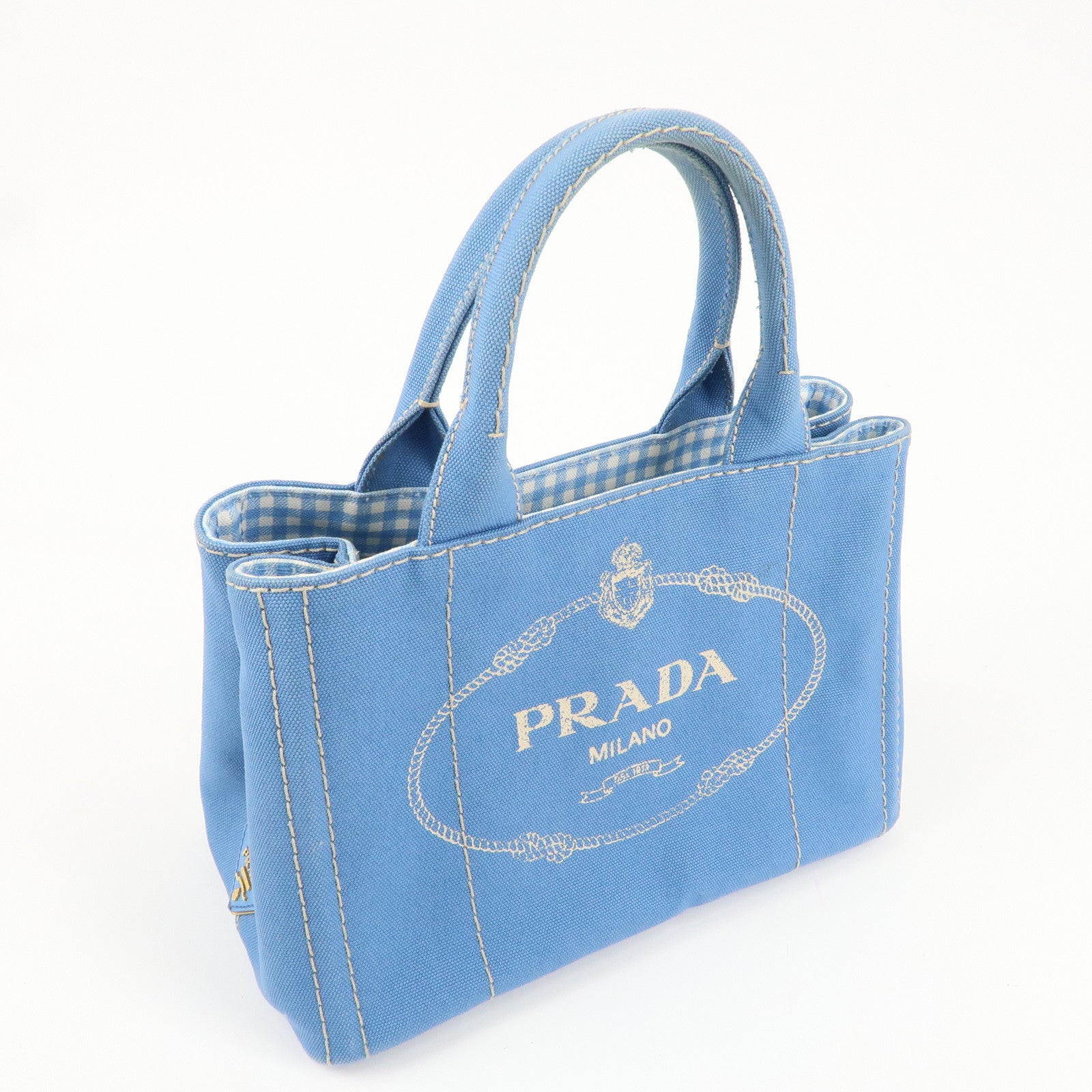 PRADA Canvas Canapa Mini Tote Bag Hand Bag