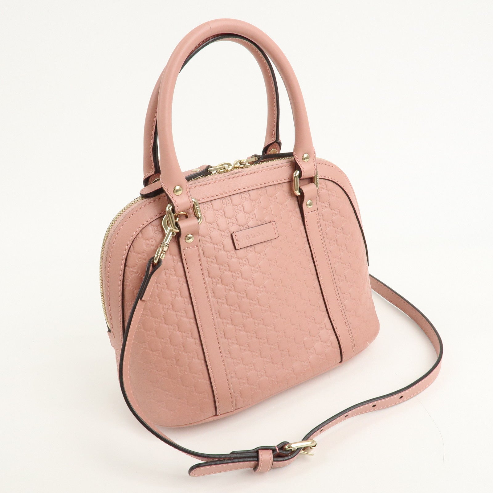 GUCCI Micro Guccissima Leather 2Way Shoulder Hand Bag Pink 449654