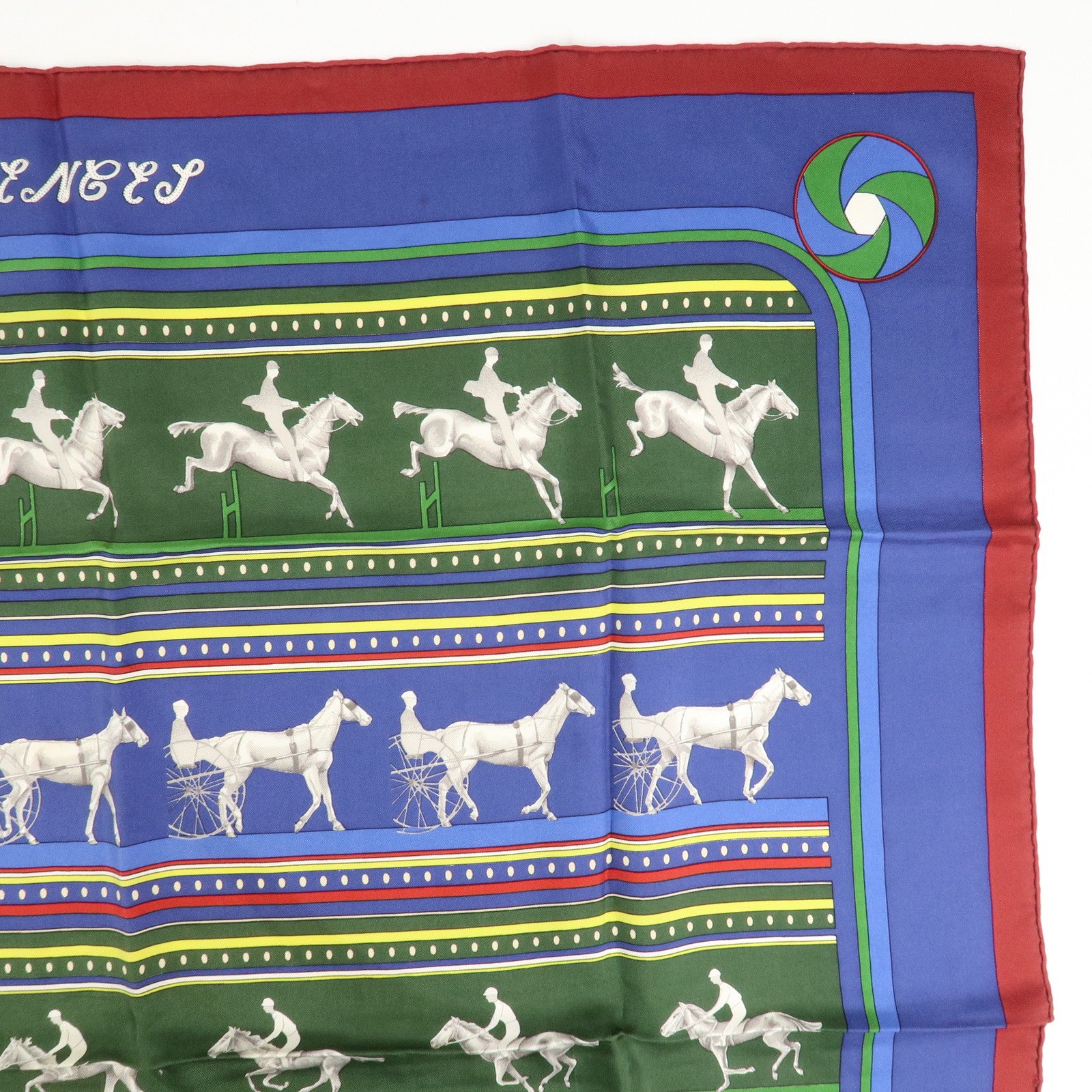 HERMES Carre 90 Silk 100% Scarf SEQUENCES Horse Print