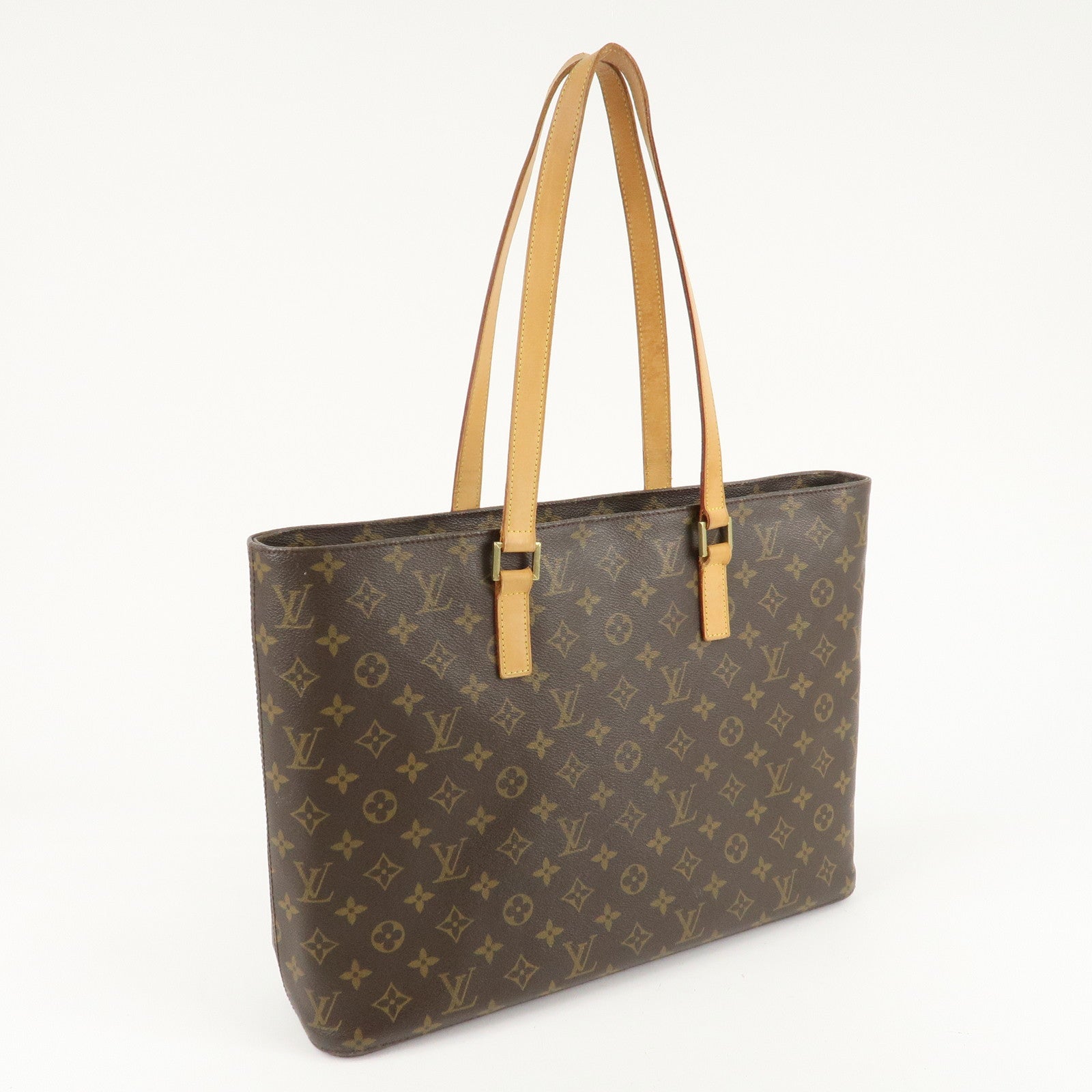 Louis Vuitton Monogram Luco Tote Bag Hand Bag Brown M51155 Used