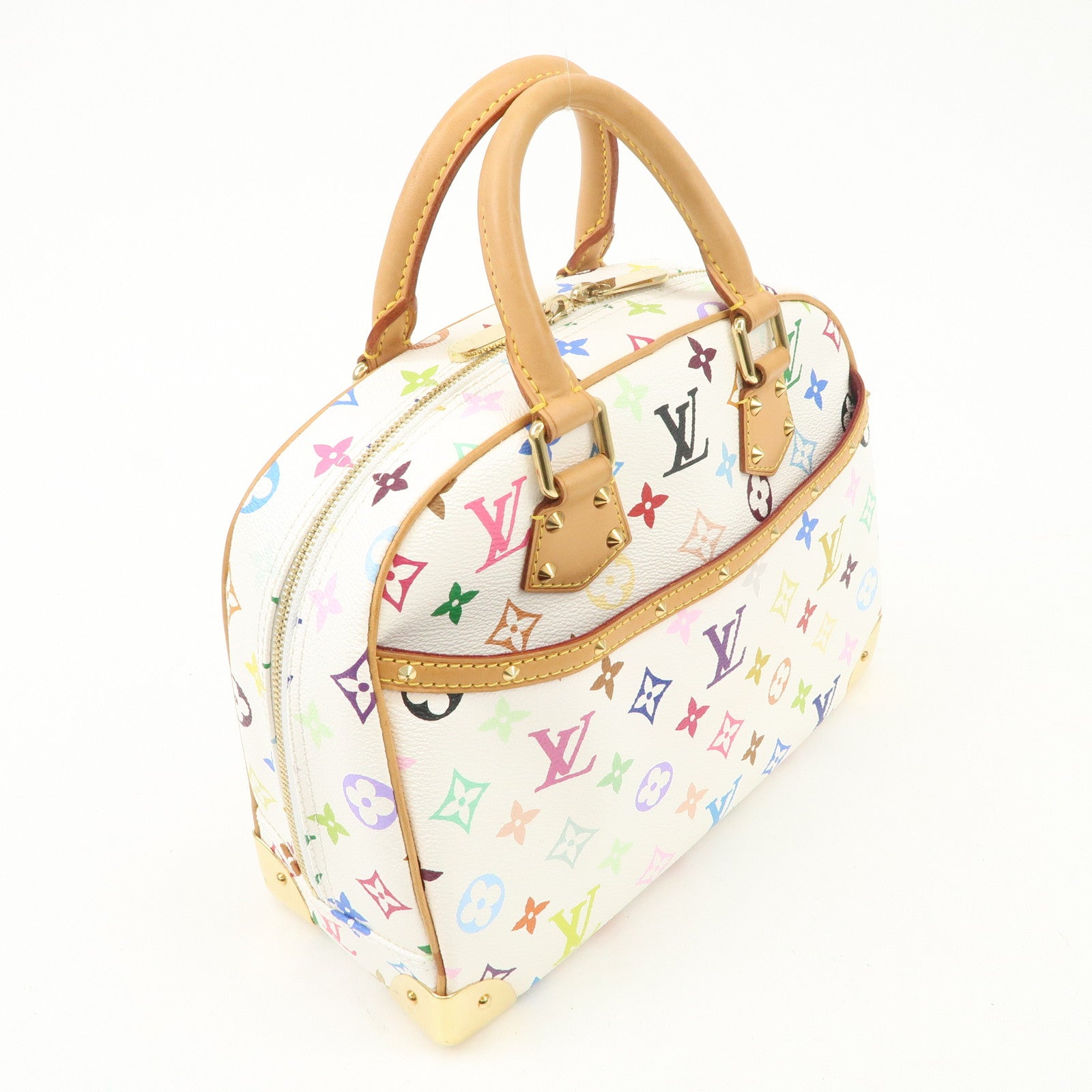 Louis Vuitton Monogram Multicolor Trouville Hand Bag Blanc M92663 Used