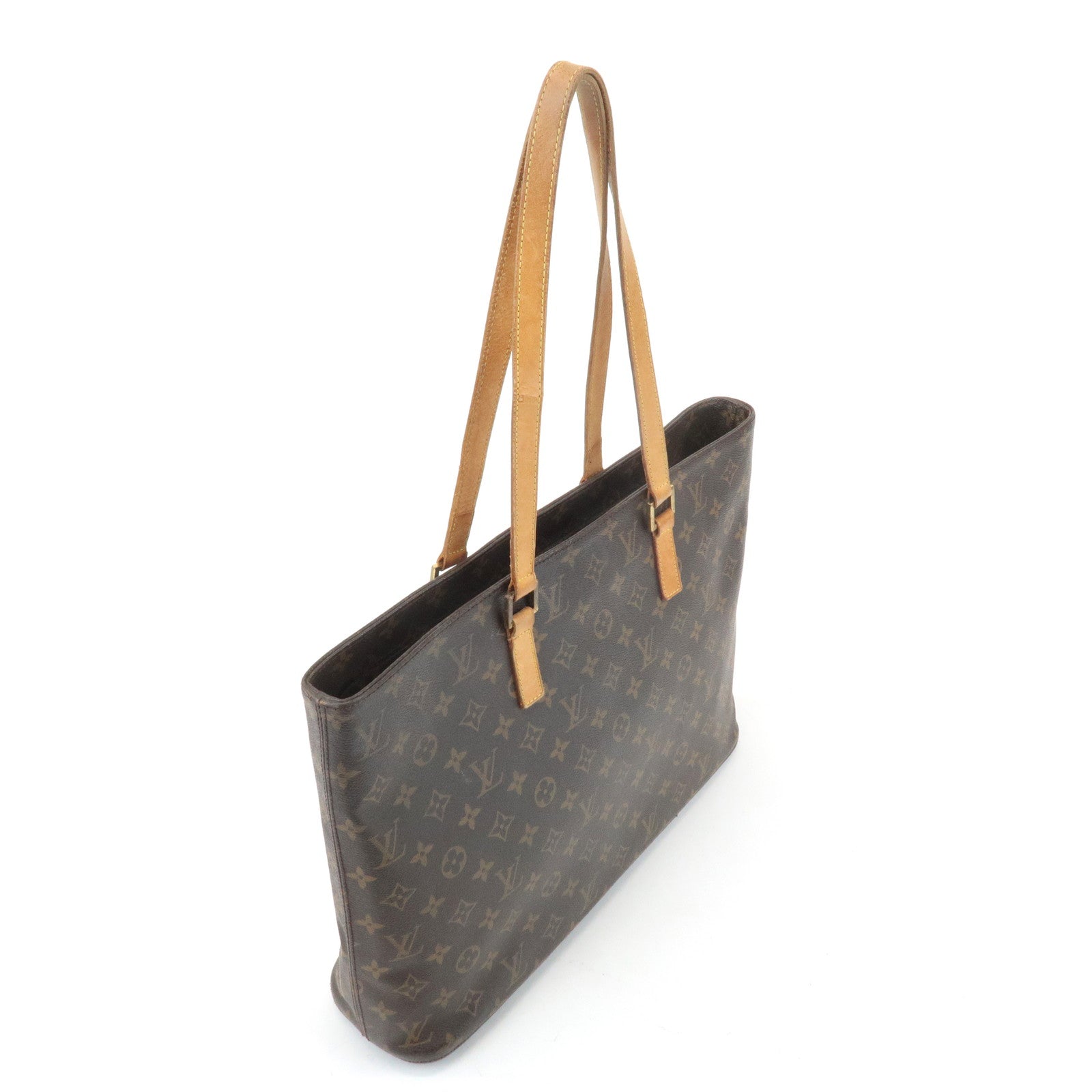 Louis Vuitton Monogram Luco Tote Bag Hand Bag Brown M51155 Used