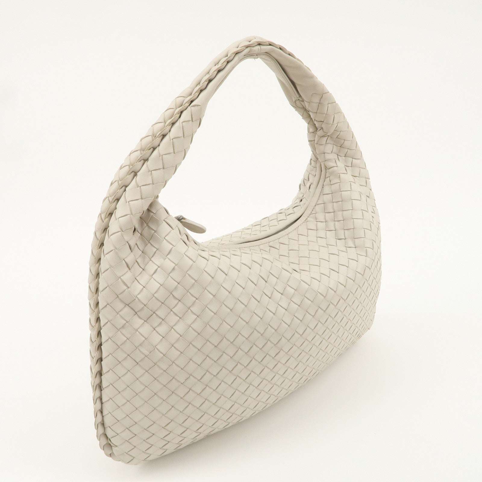 BOTTEGA VENETA Intrecciato Hobo Leather Shoulder White 115653