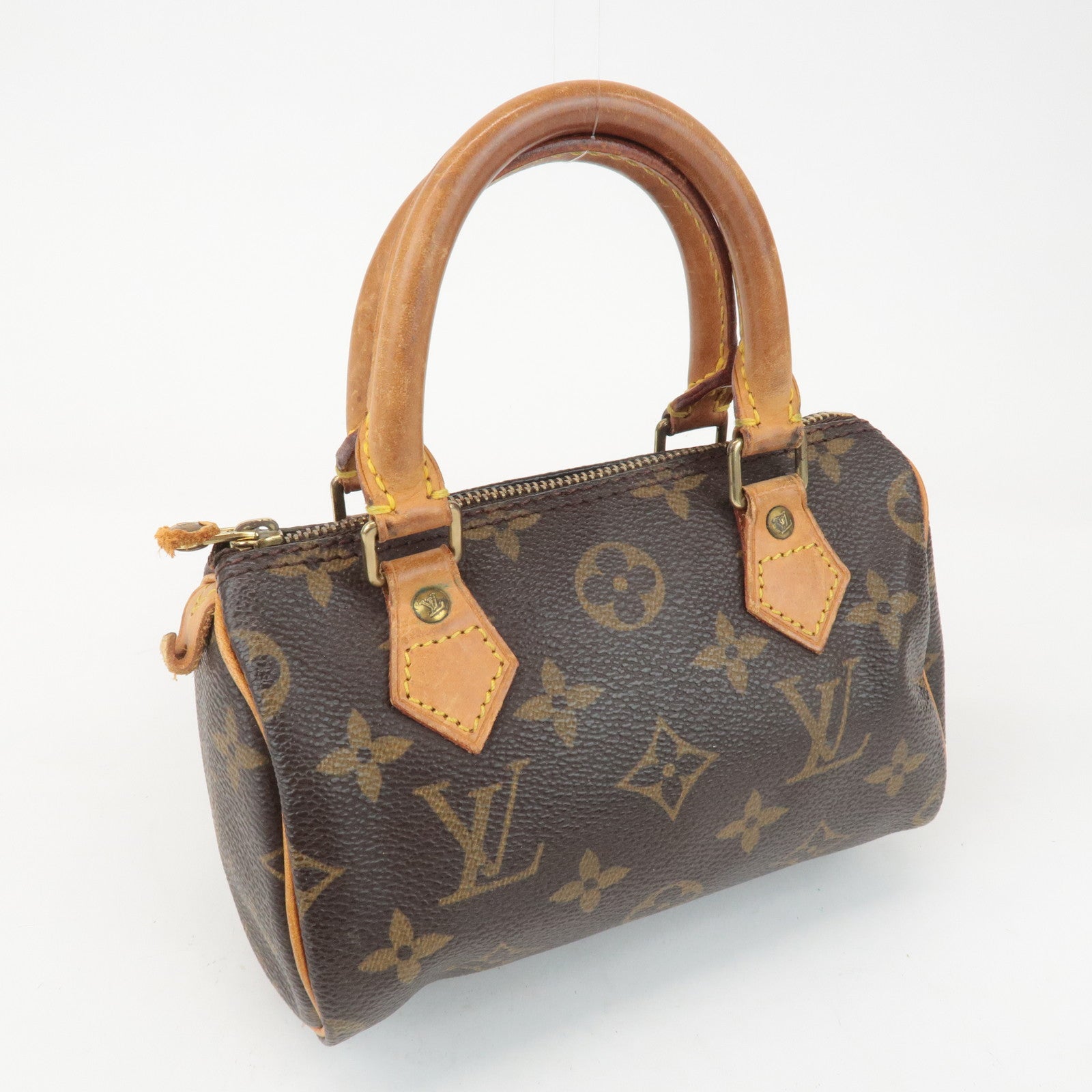 Louis Vuitton Monogram Mini Speedy Hand Bag Brown M41534 Used